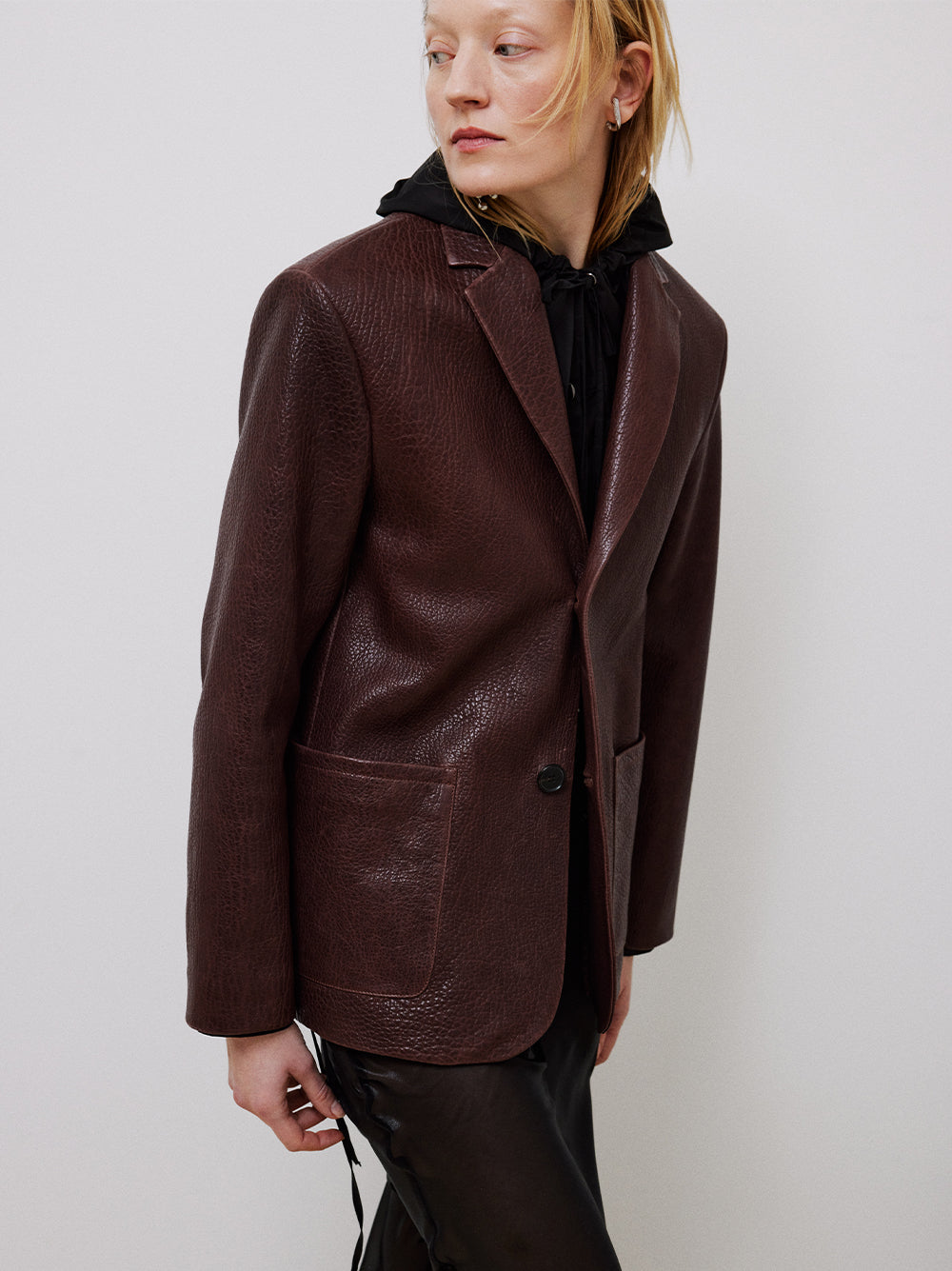 LEATHER BLAZER