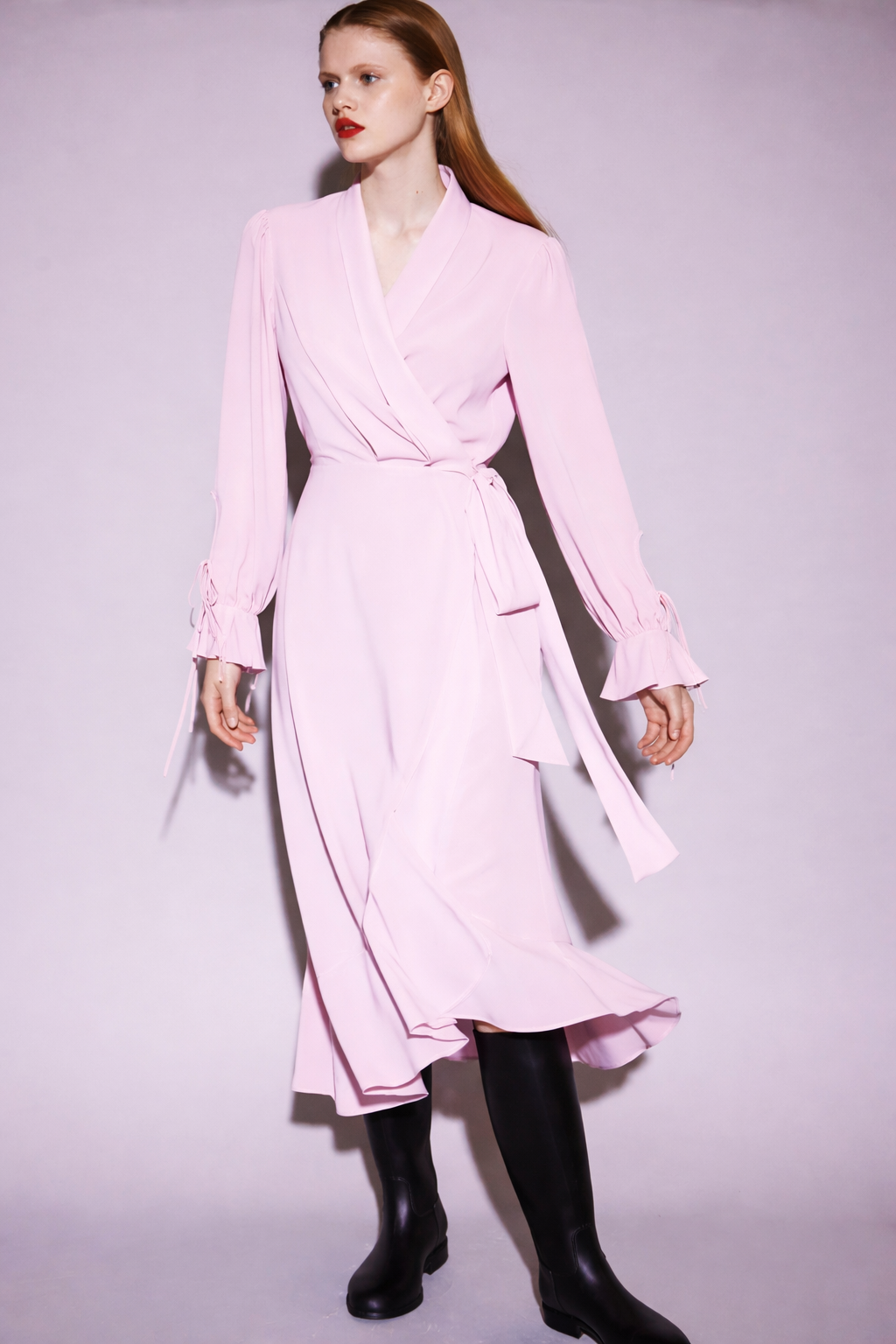 Lilac Wrap Midi Dress