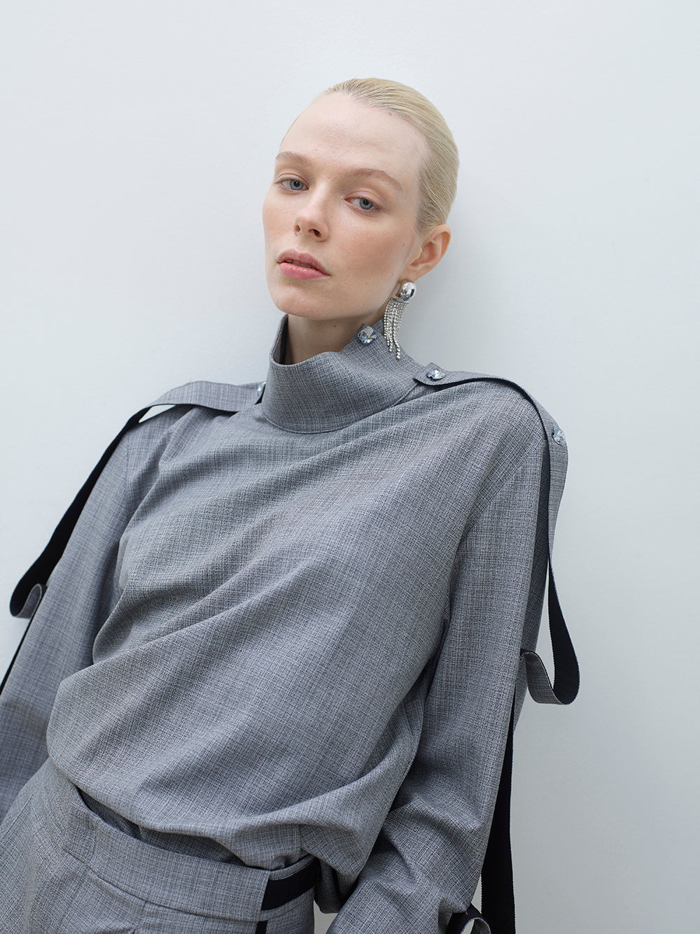 Crystal-Button Blouse