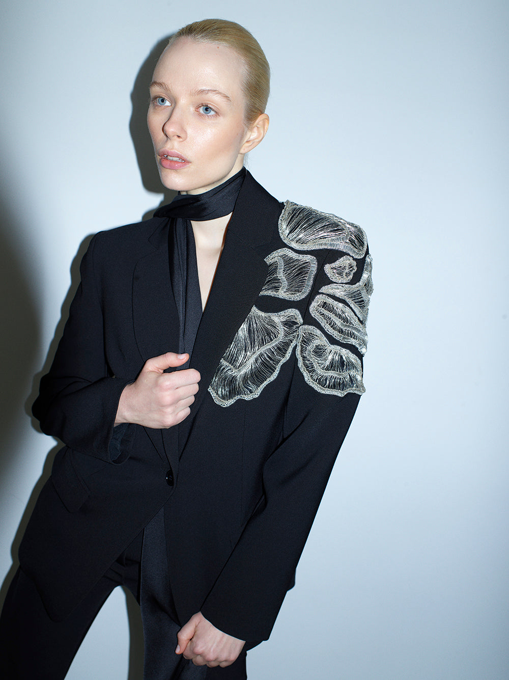 Jacket with hand embroidery