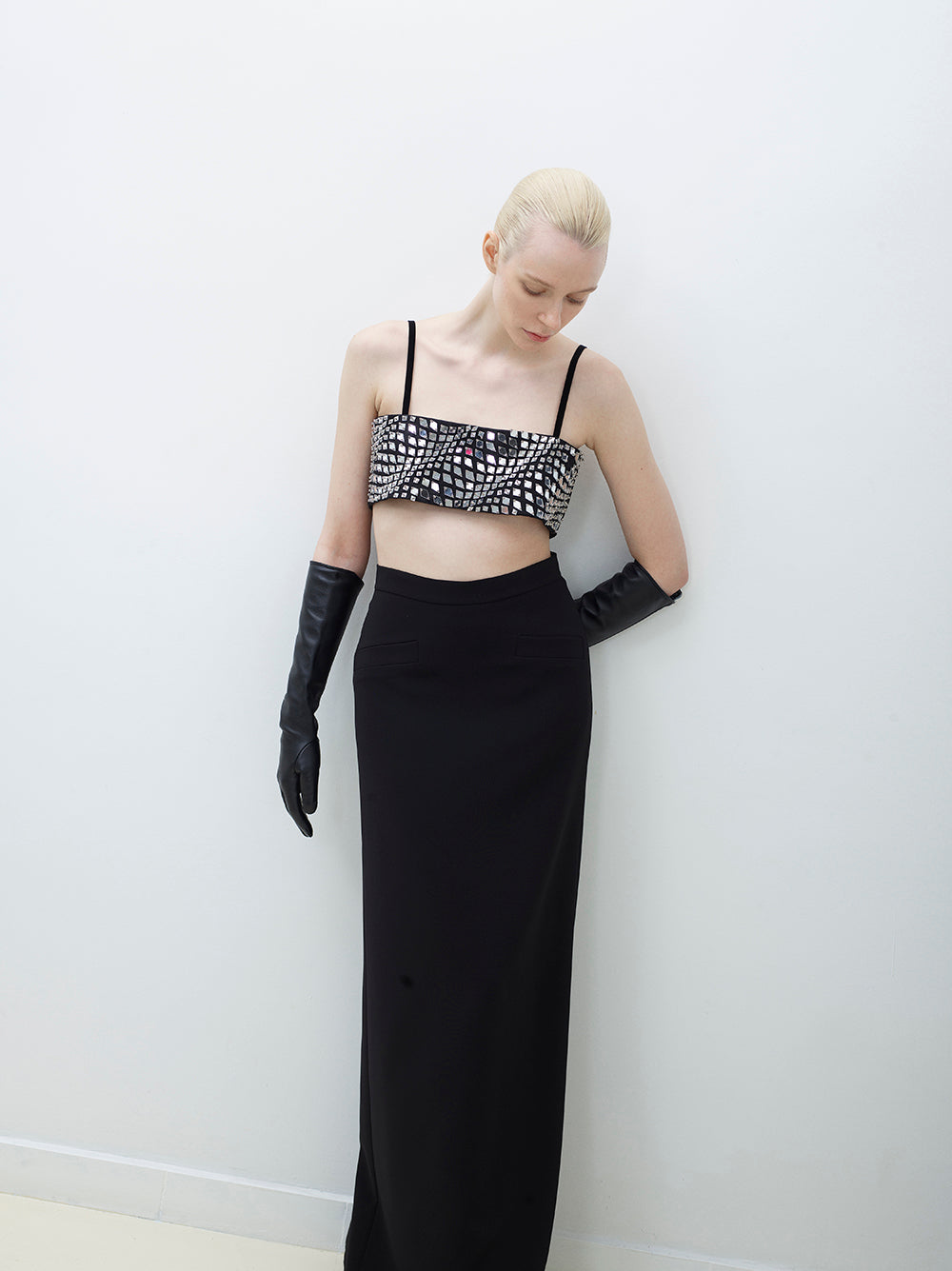 Hand-Embroidered Cropped Top