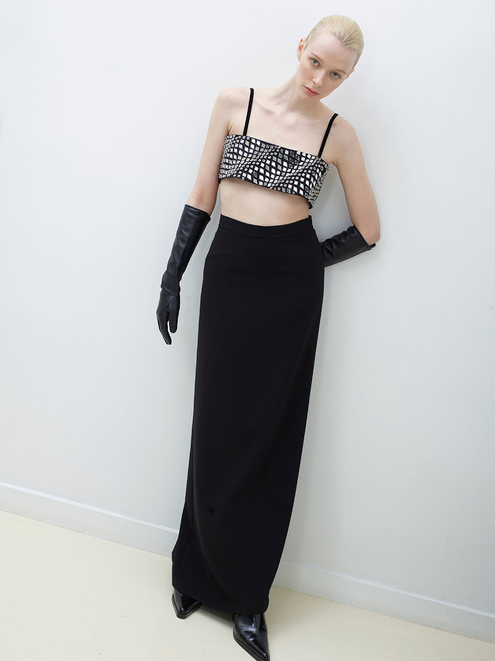 Hand-Embroidered Cropped Top