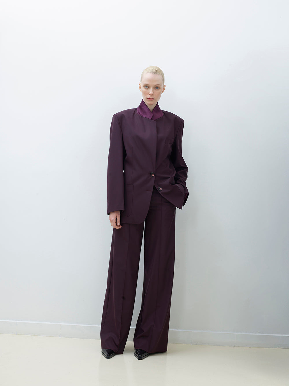 Wool two-button jacket