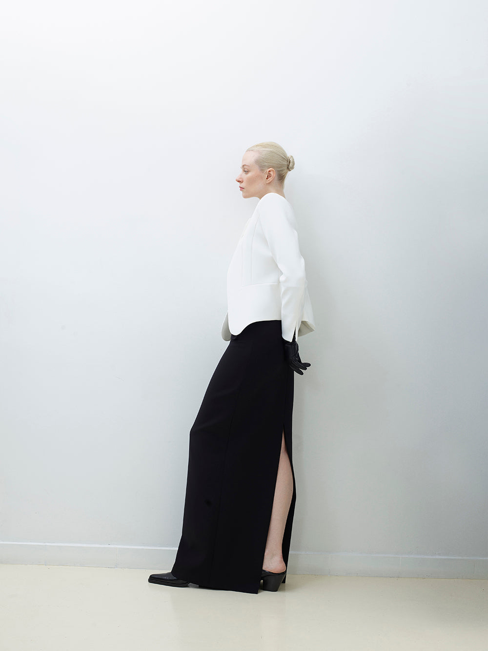 Back-Slit Maxi Tube Skirt