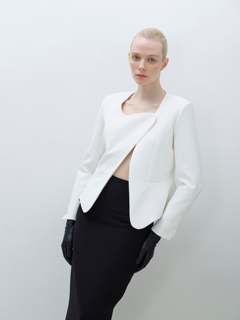 Asymmetrical cropped jacket