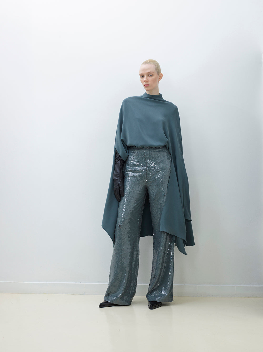 Cady silk cape tunic