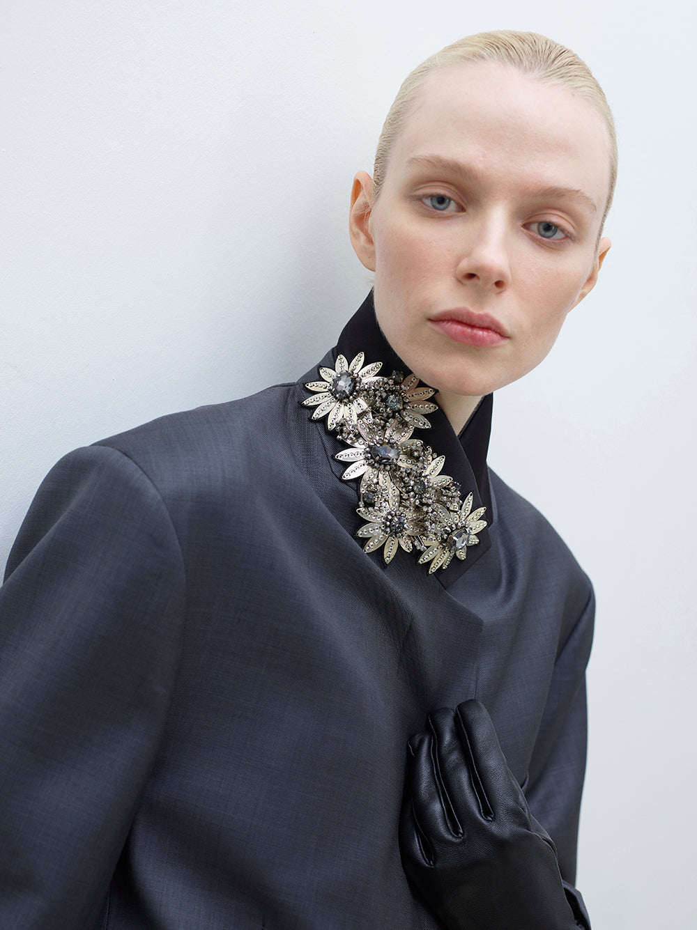 Embellished Boyfriend Wool Jacket