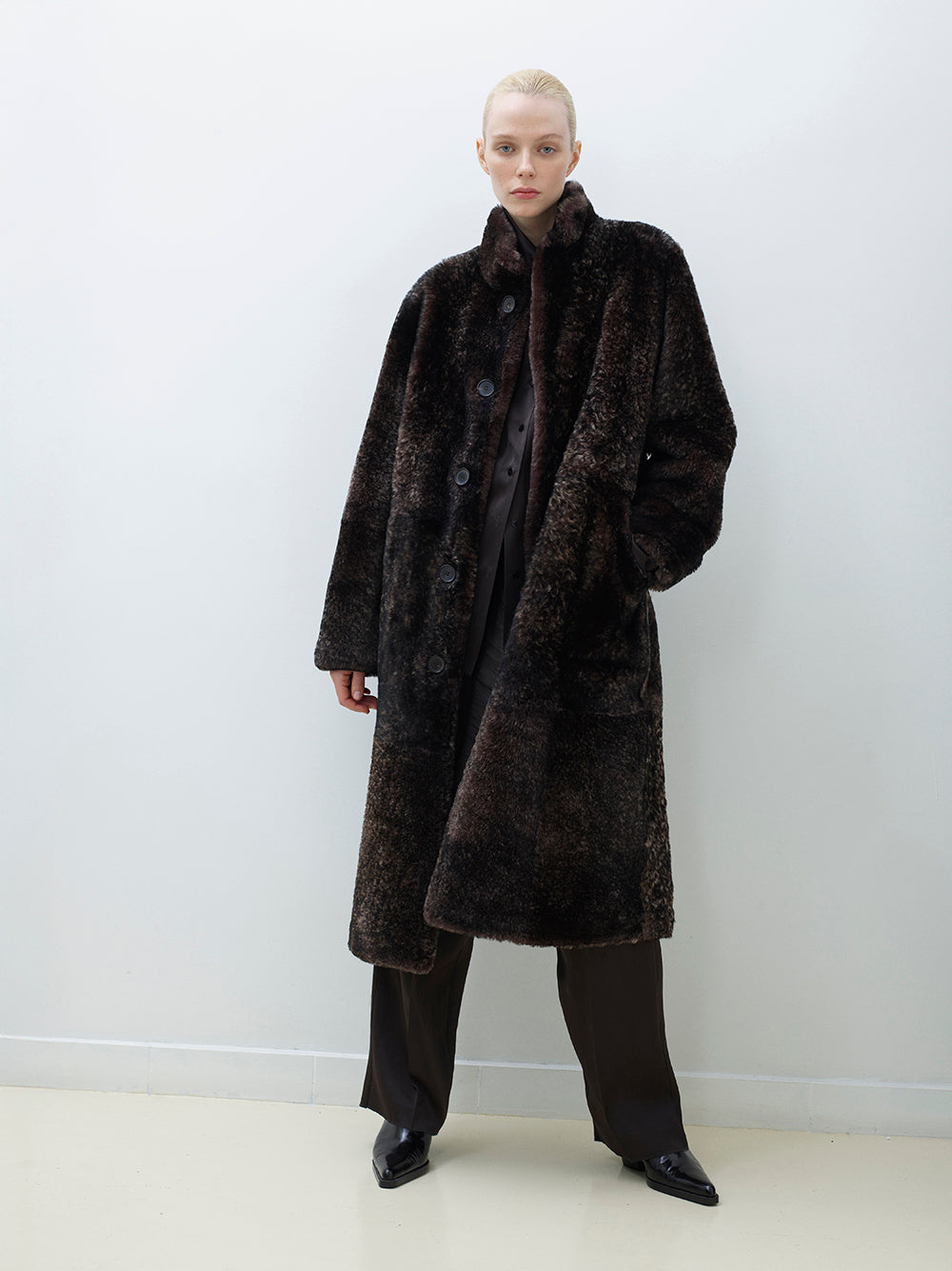 Bitter brown fur coat