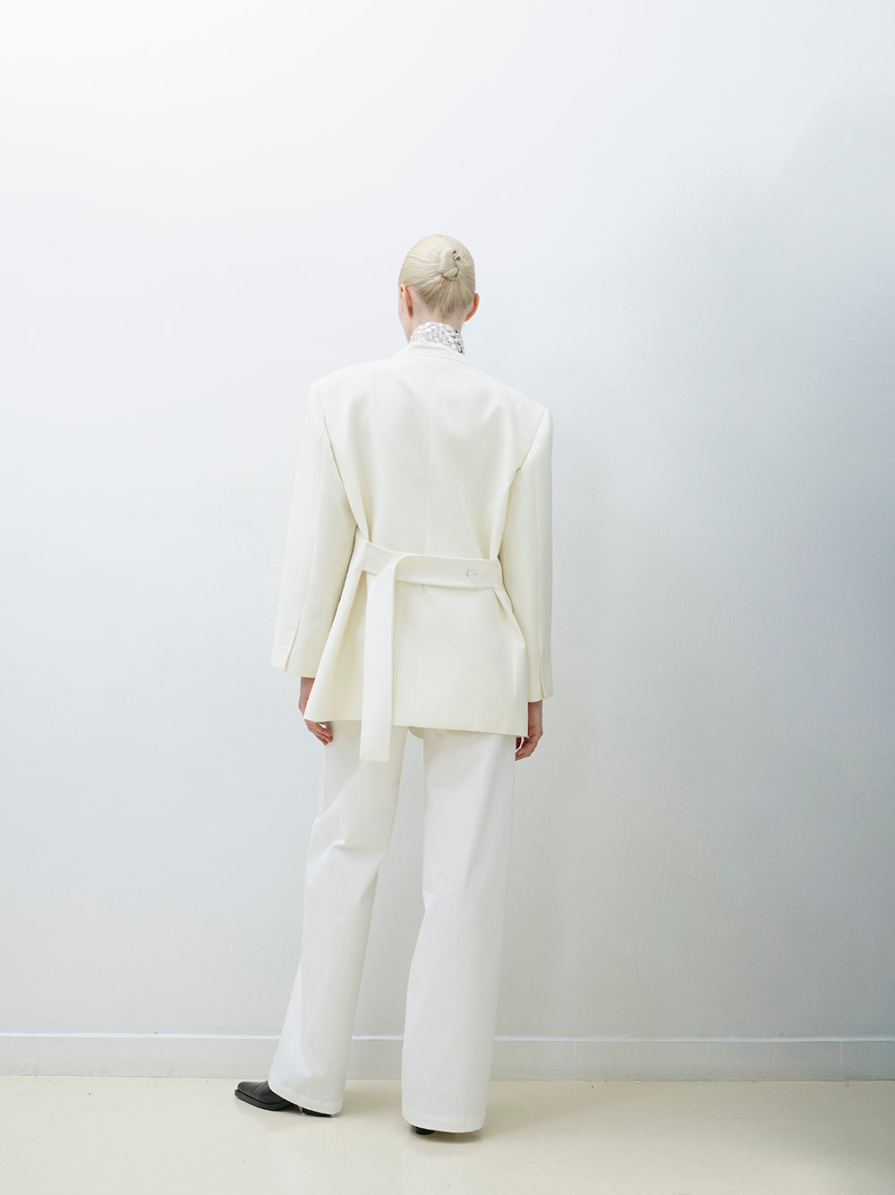 Crystal-Embellished Boyfriend Wool