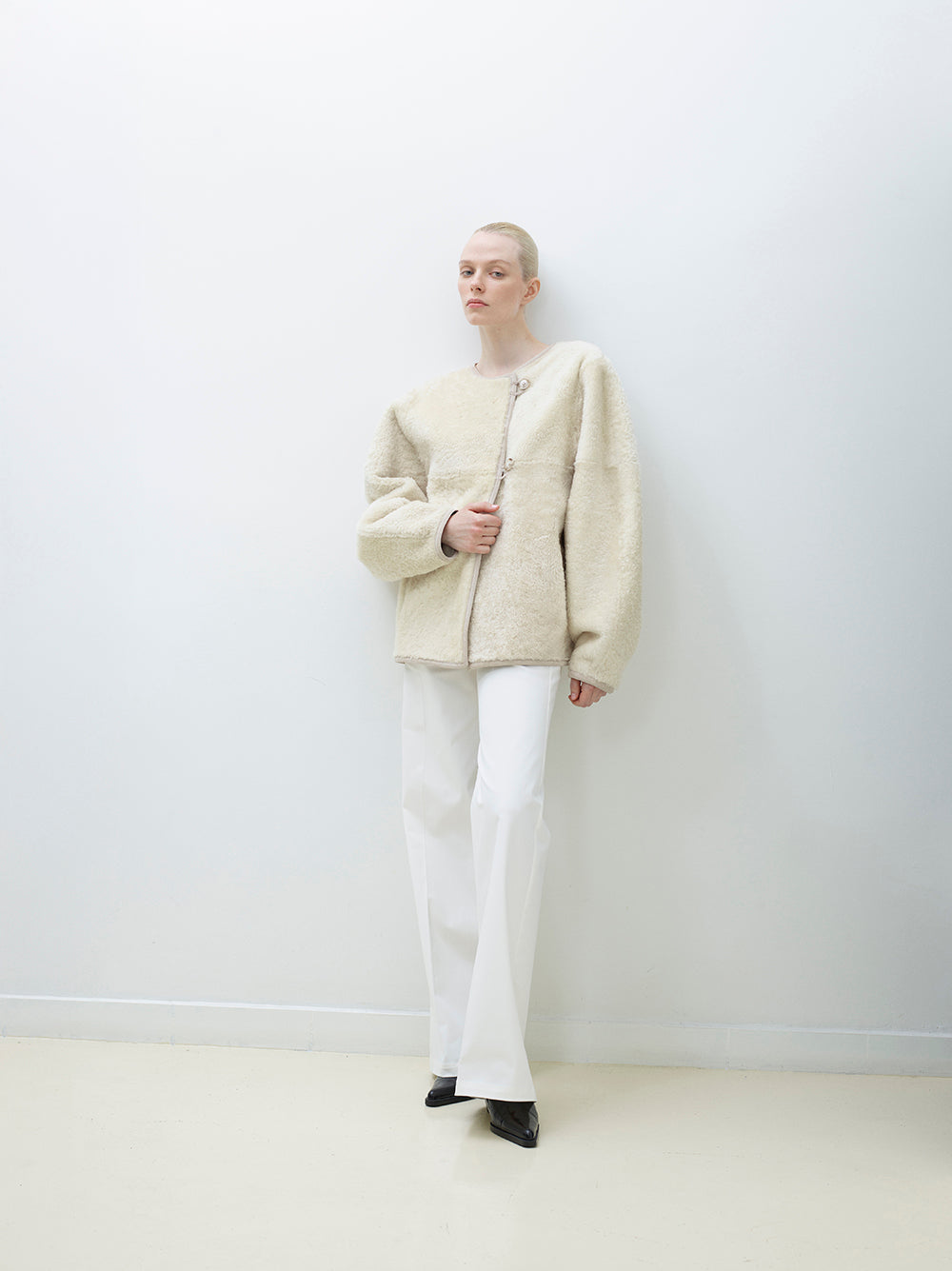 Shearling reversible jacket