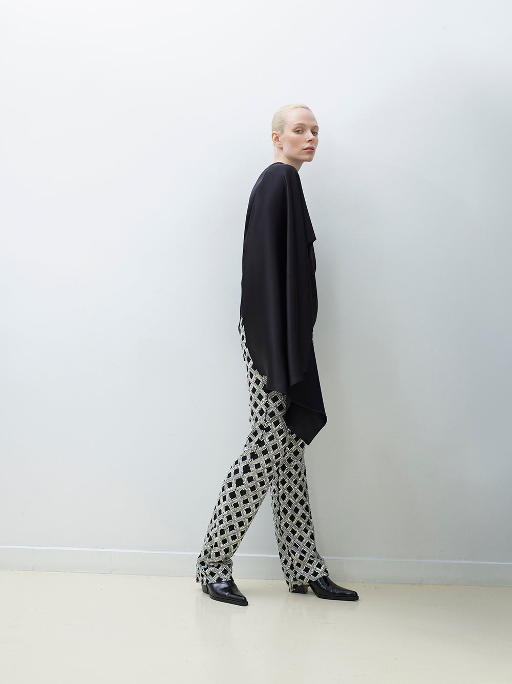 Hand embroidered crystal pants