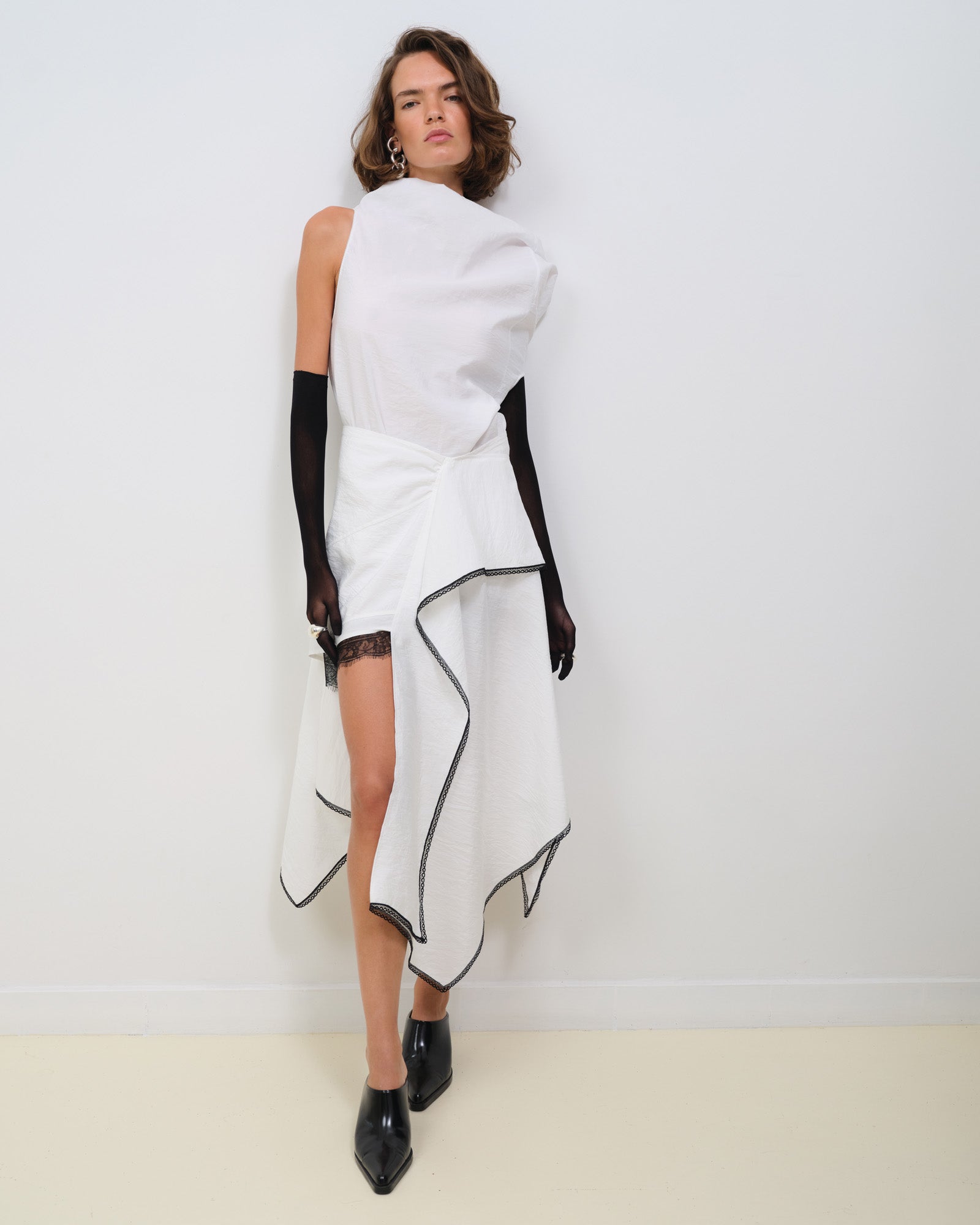ASYMMETRIC DRAPED BLOUSE