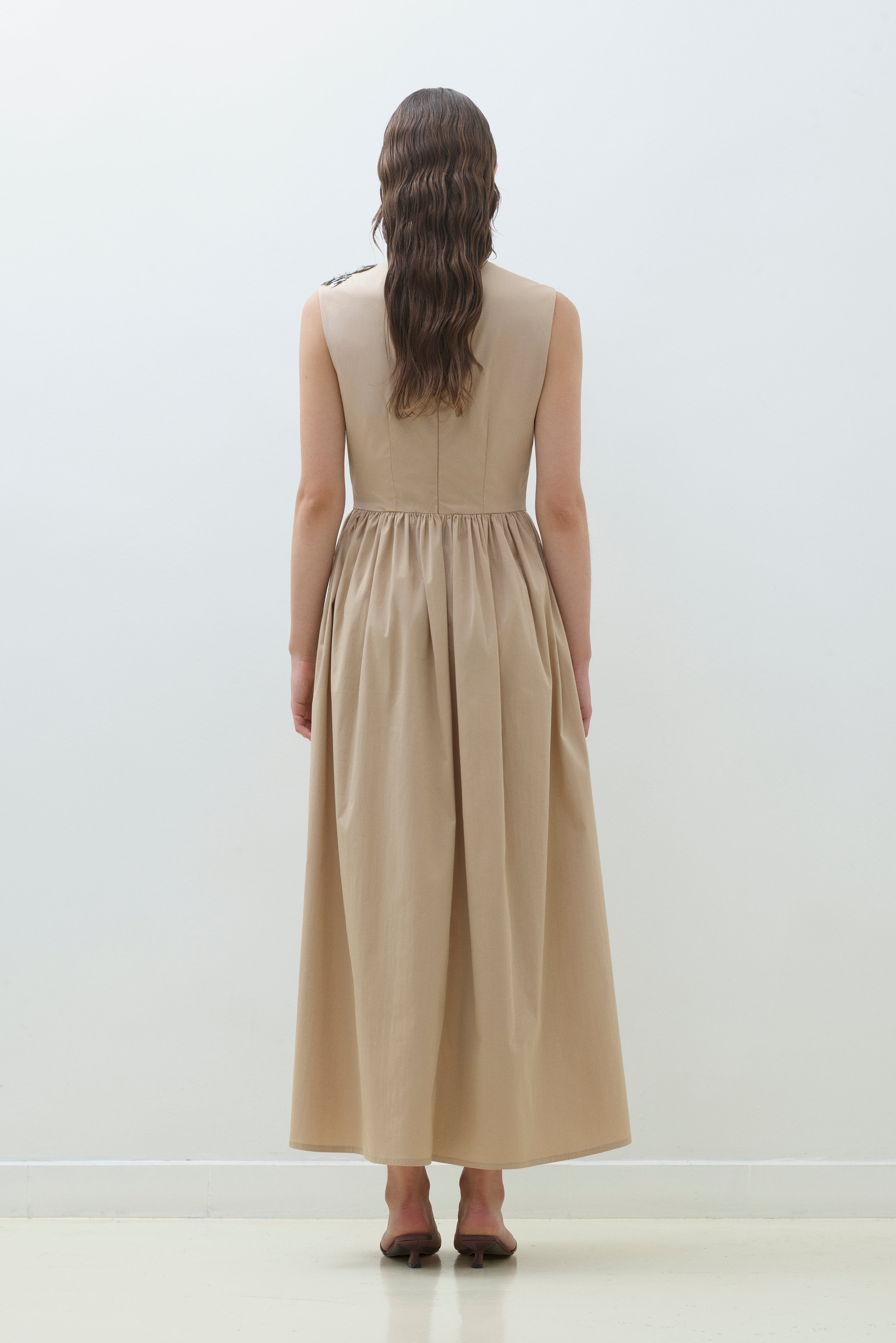 COTTON DRESS WITH HAND EMBROIDERIES
