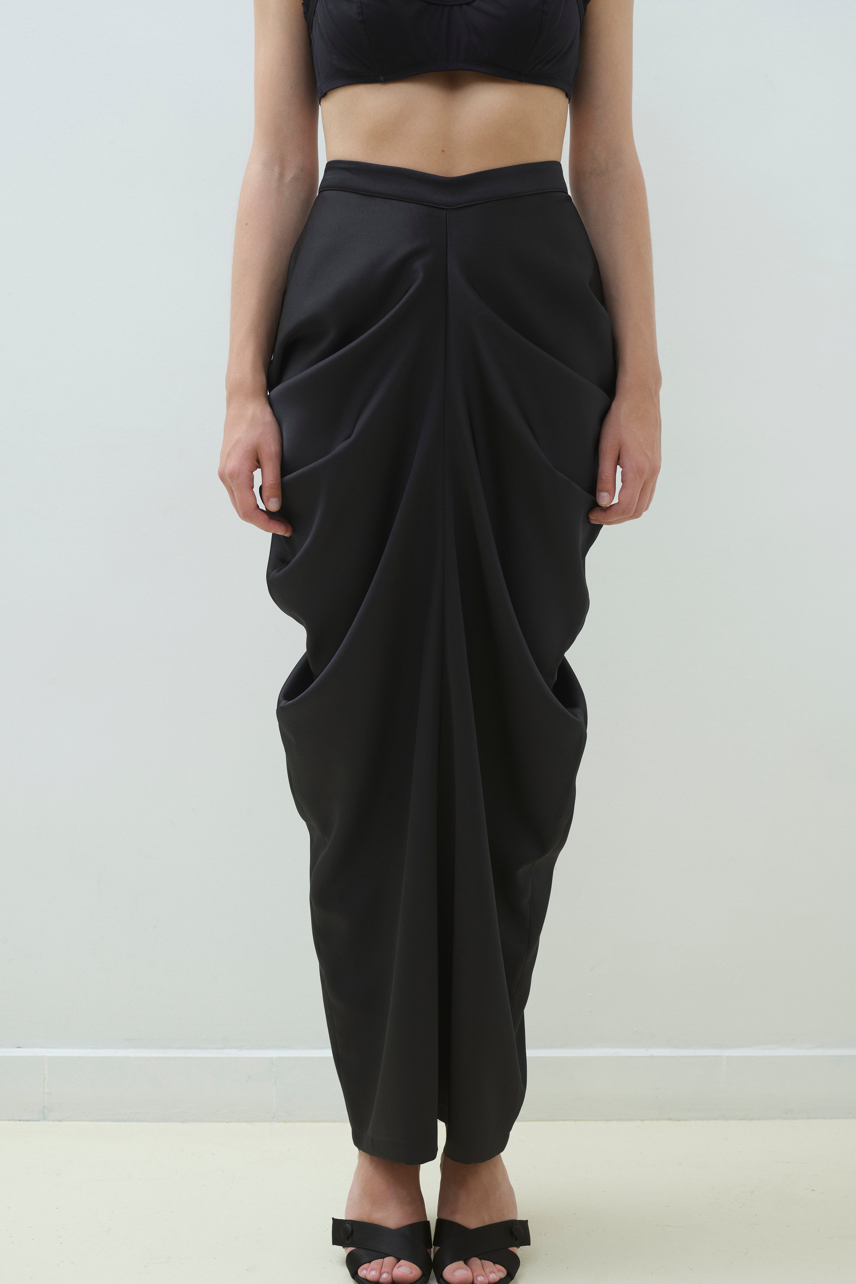 DRAPED MAXI TUBE SKIRT