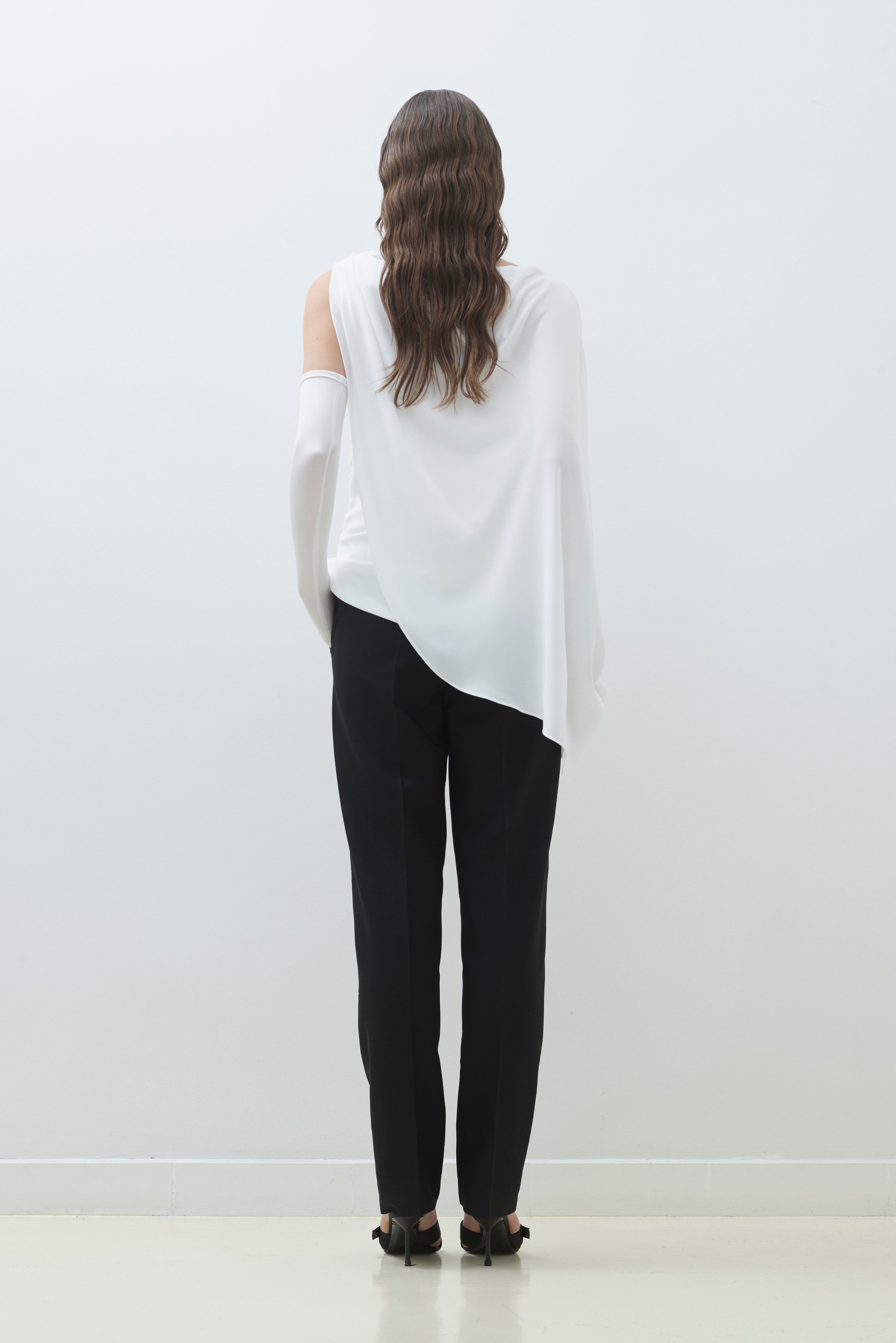 DRAPED BLOUSE WITH CAPE