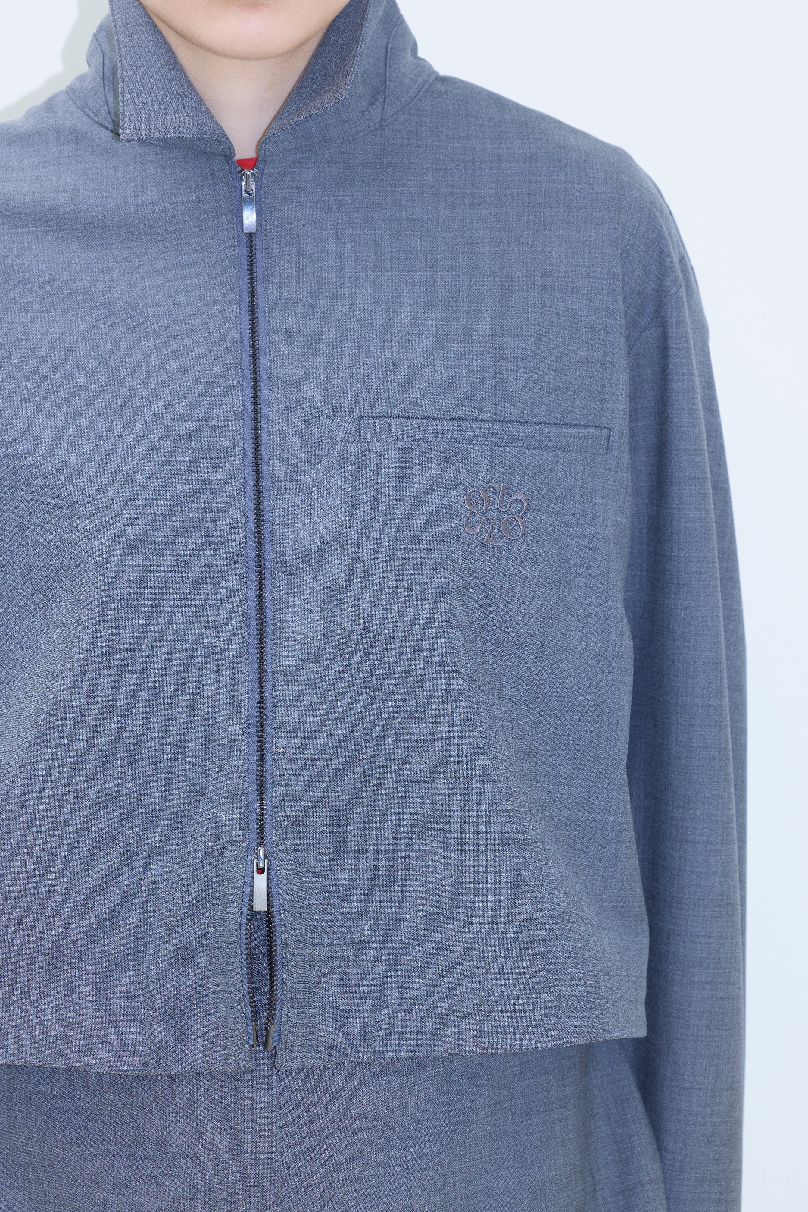 CROP LIGHT WOOL JACKET WITHOUT LINING