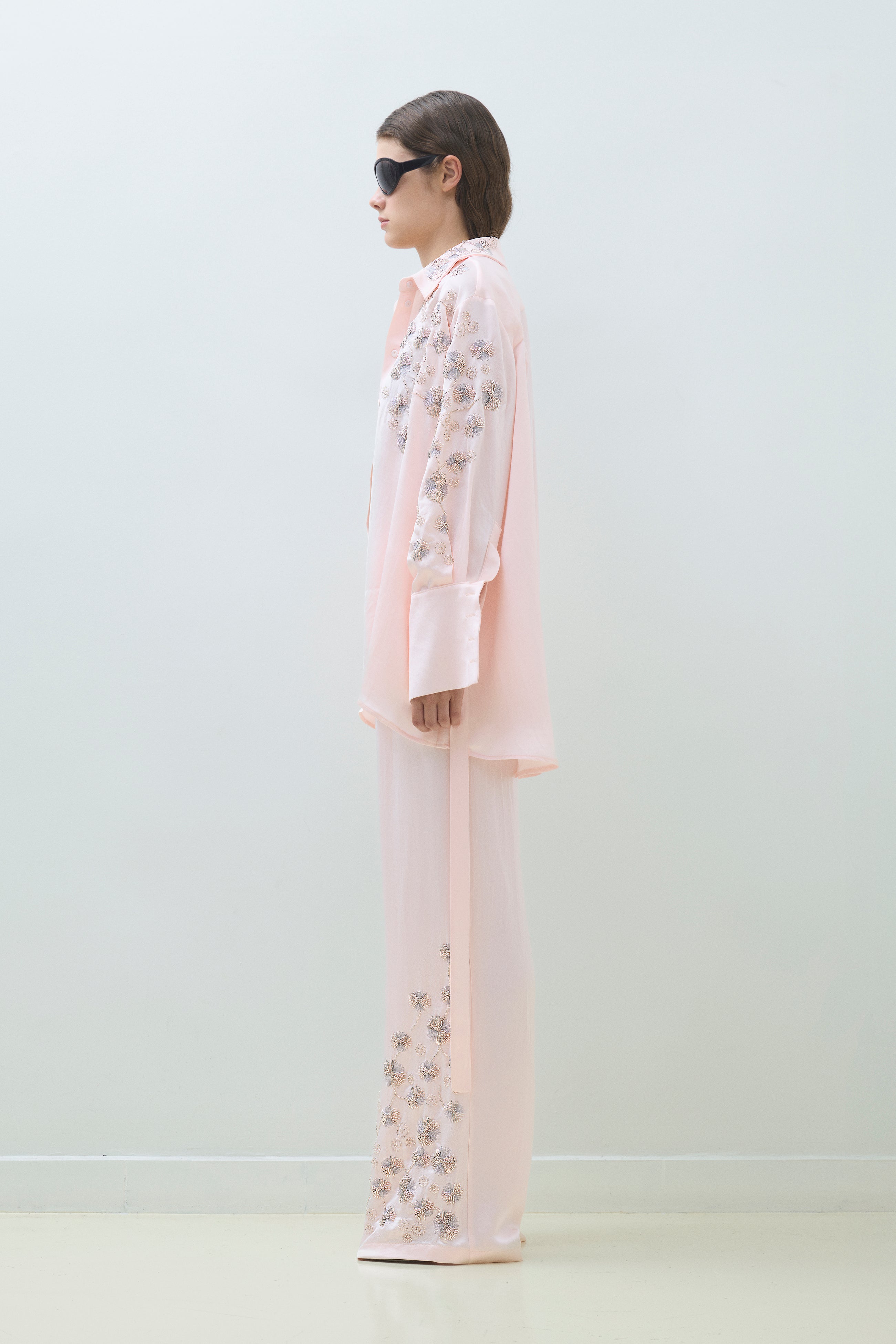 EMBROIDERED PANTS WITH ELASTIC WAISTBAND