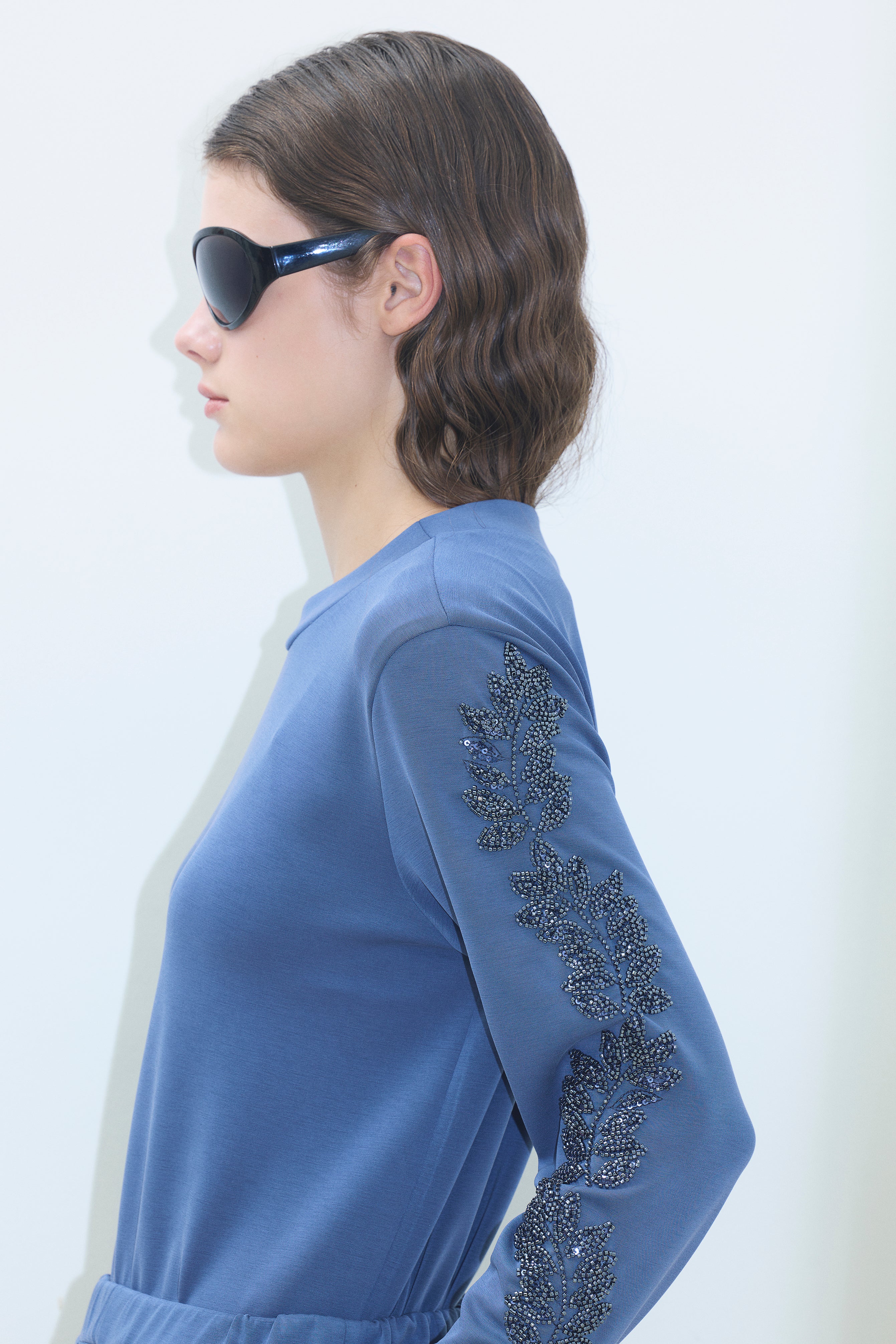 EMBORIDERED MODAL JERSEY SWEATSHIRT