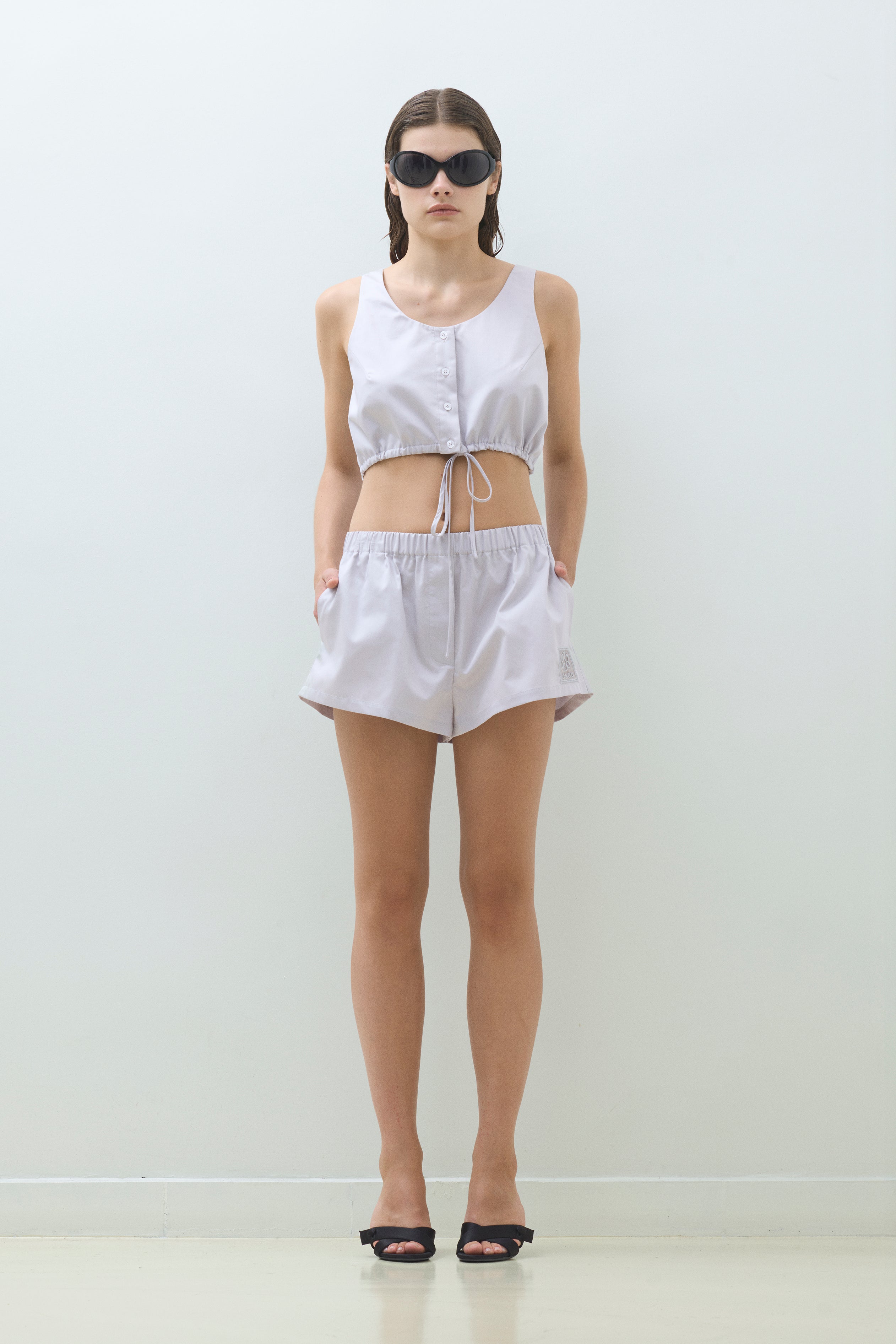 TULLE LOGO EMBROIDERED BOXER SHORTS