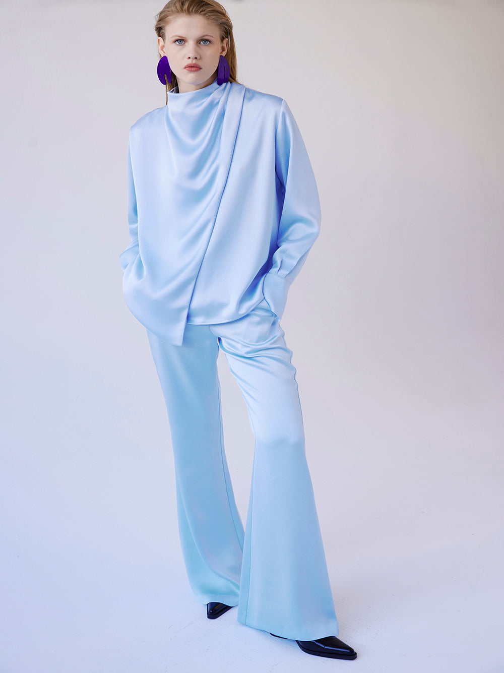Satin Asymmetrical Blouse