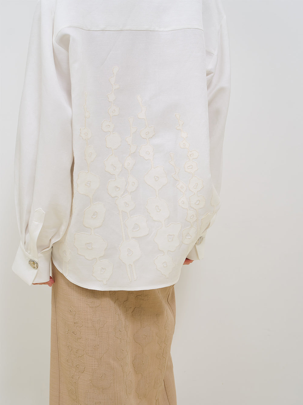 LINEN TUNIC SHIRT WITH EMBROIDERY