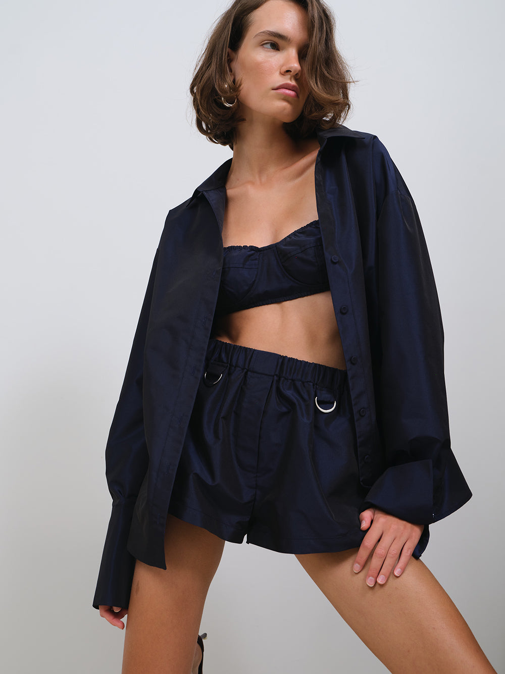 NAVYBLUE TAFFETA BRALETTE