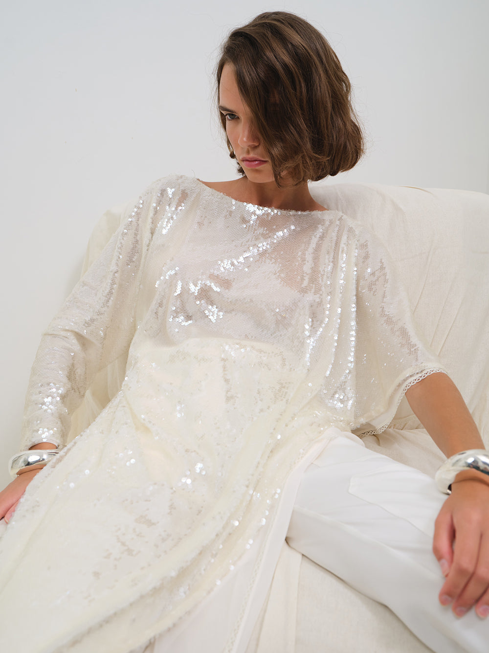 ASYMMETRICAL SEQUIN TUNIC