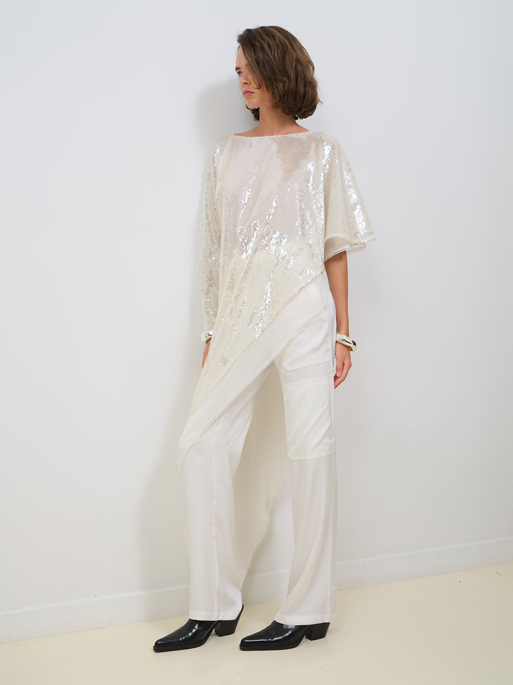 ASYMMETRICAL SEQUIN TUNIC