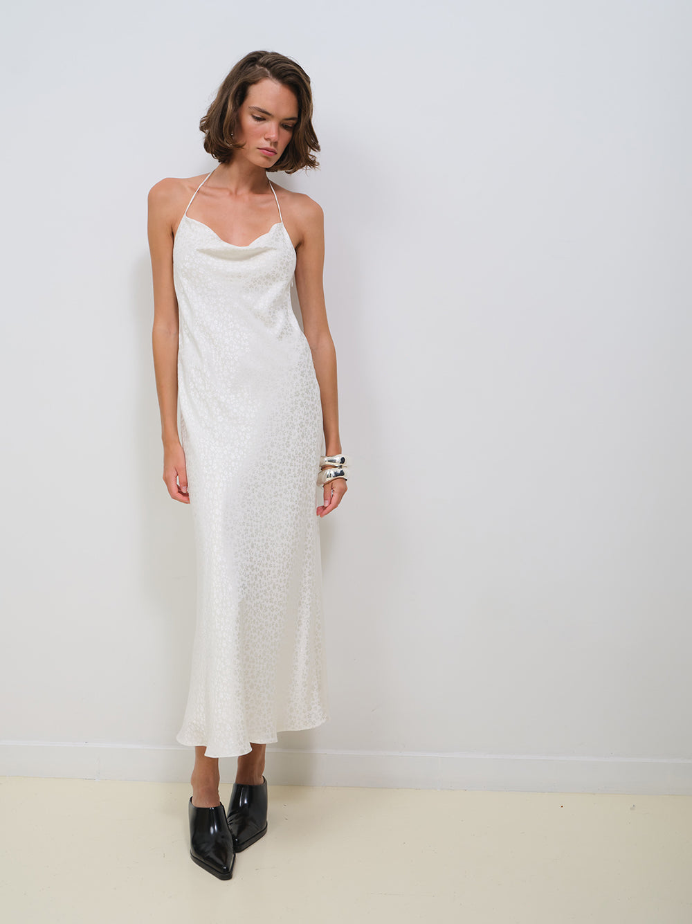 JACQUARD BIAS CUT DRESS