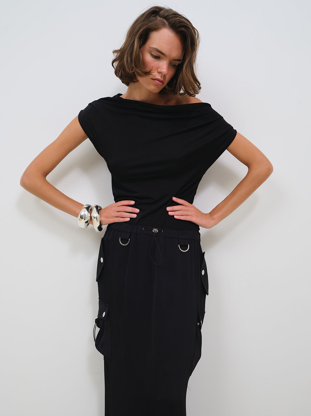 VISCOSE CARGO SKIRT