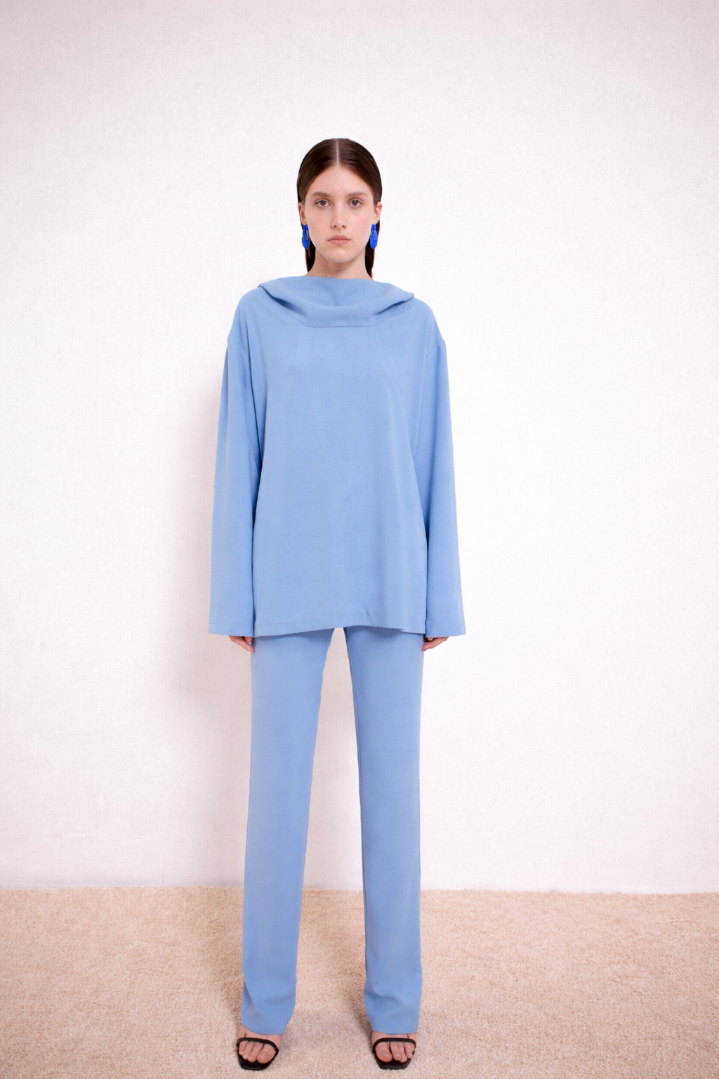 Hooded Long Sleeved Mint Green Blouse