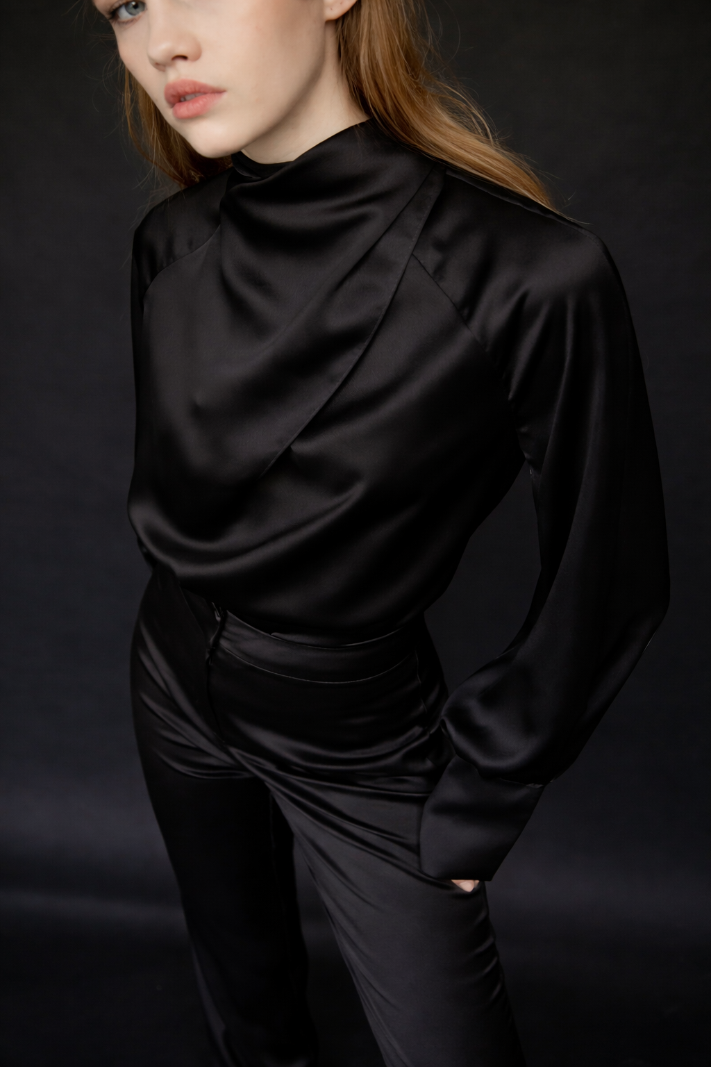Satin Asymmetrical Blouse