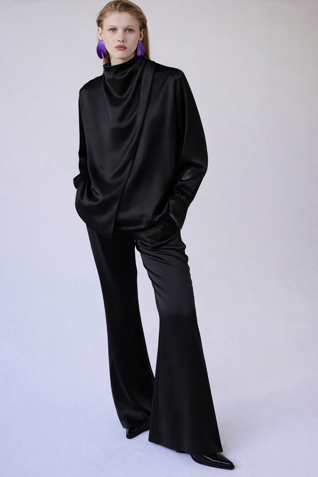 Satin Asymmetrical Blouse