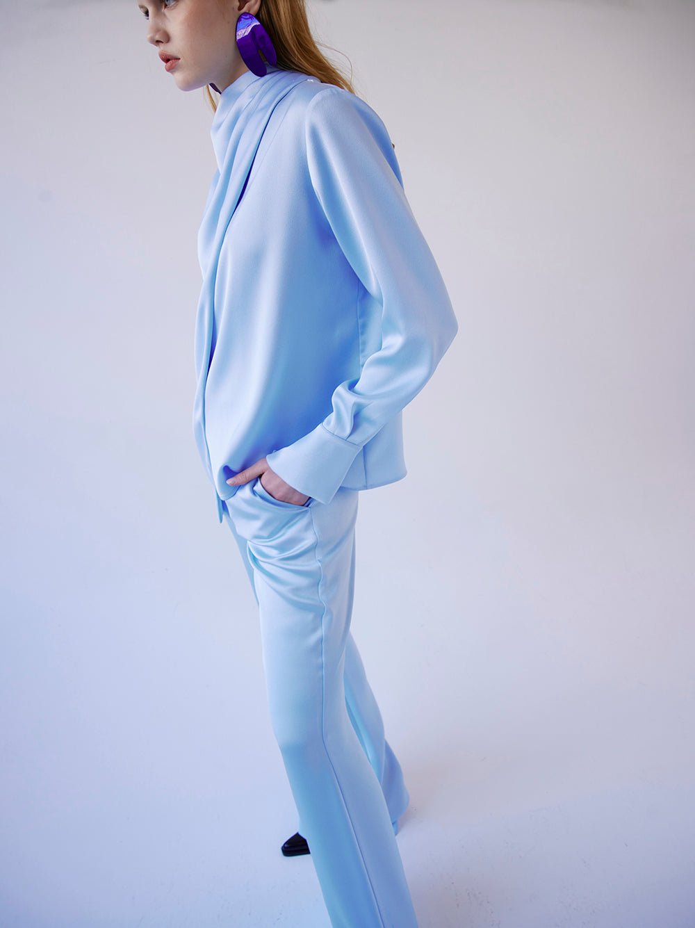 Satin Asymmetrical Blouse
