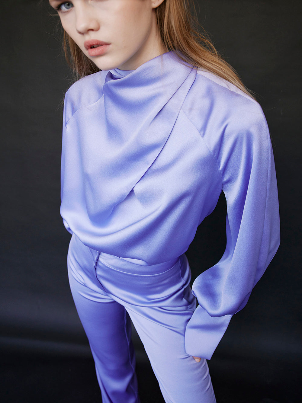 Satin Asymmetrical Blouse