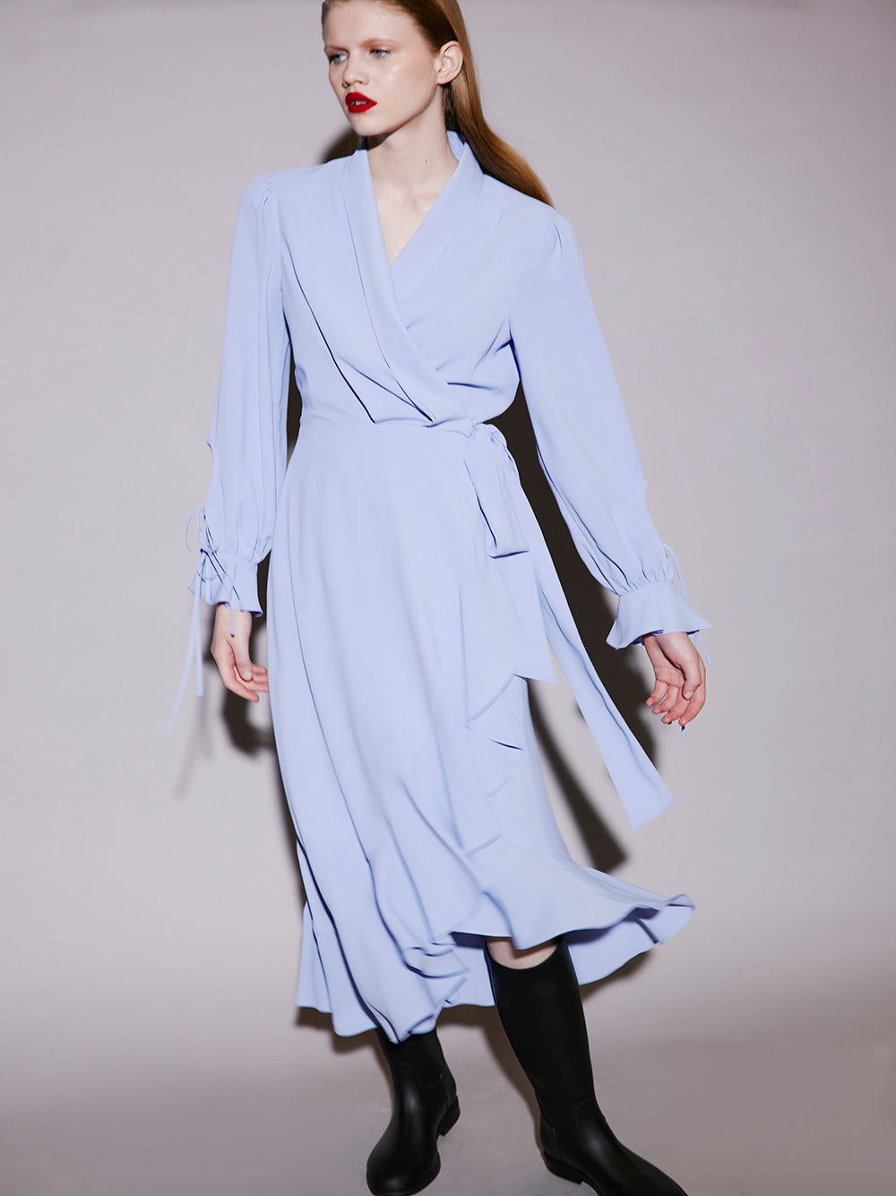 Lilac Wrap Midi Dress