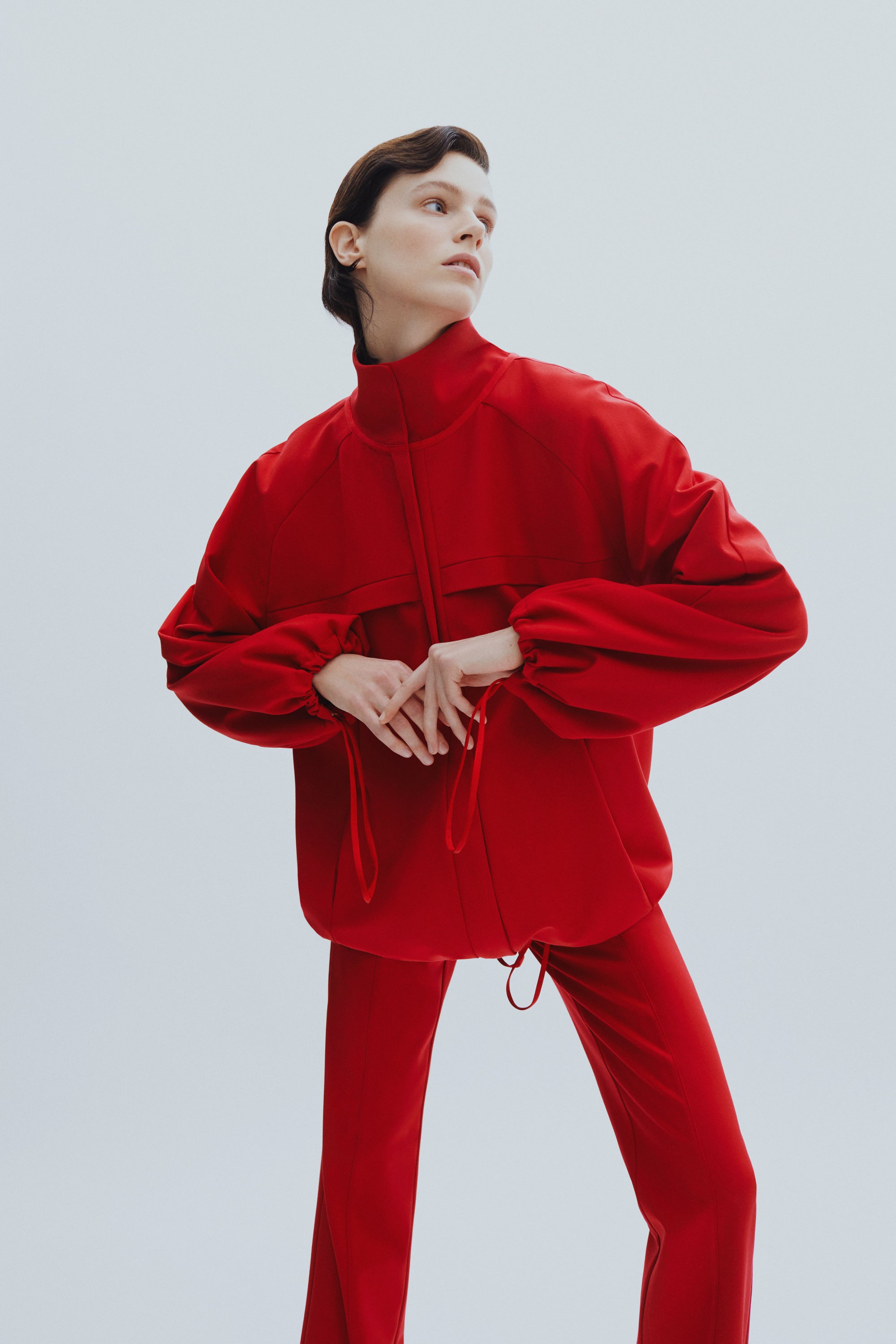 Red Straight Fit Pants