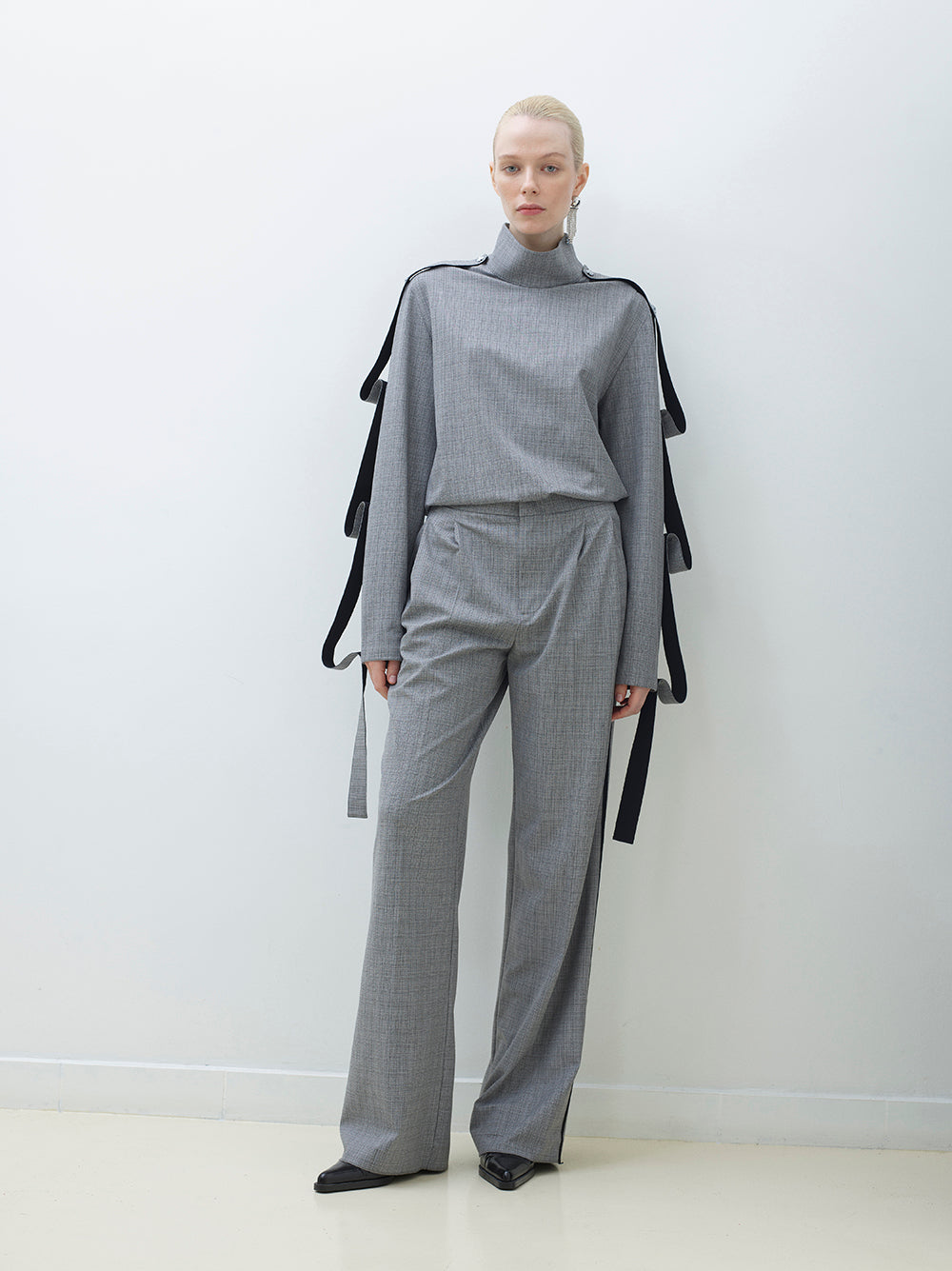 Pleated Wide-Leg Pants