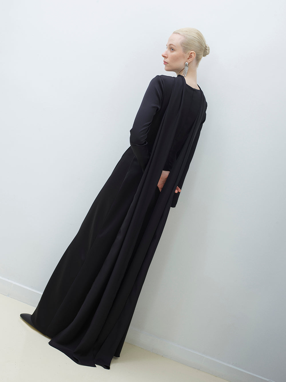 Maxi Dress with Bead-and-Sequin Panel