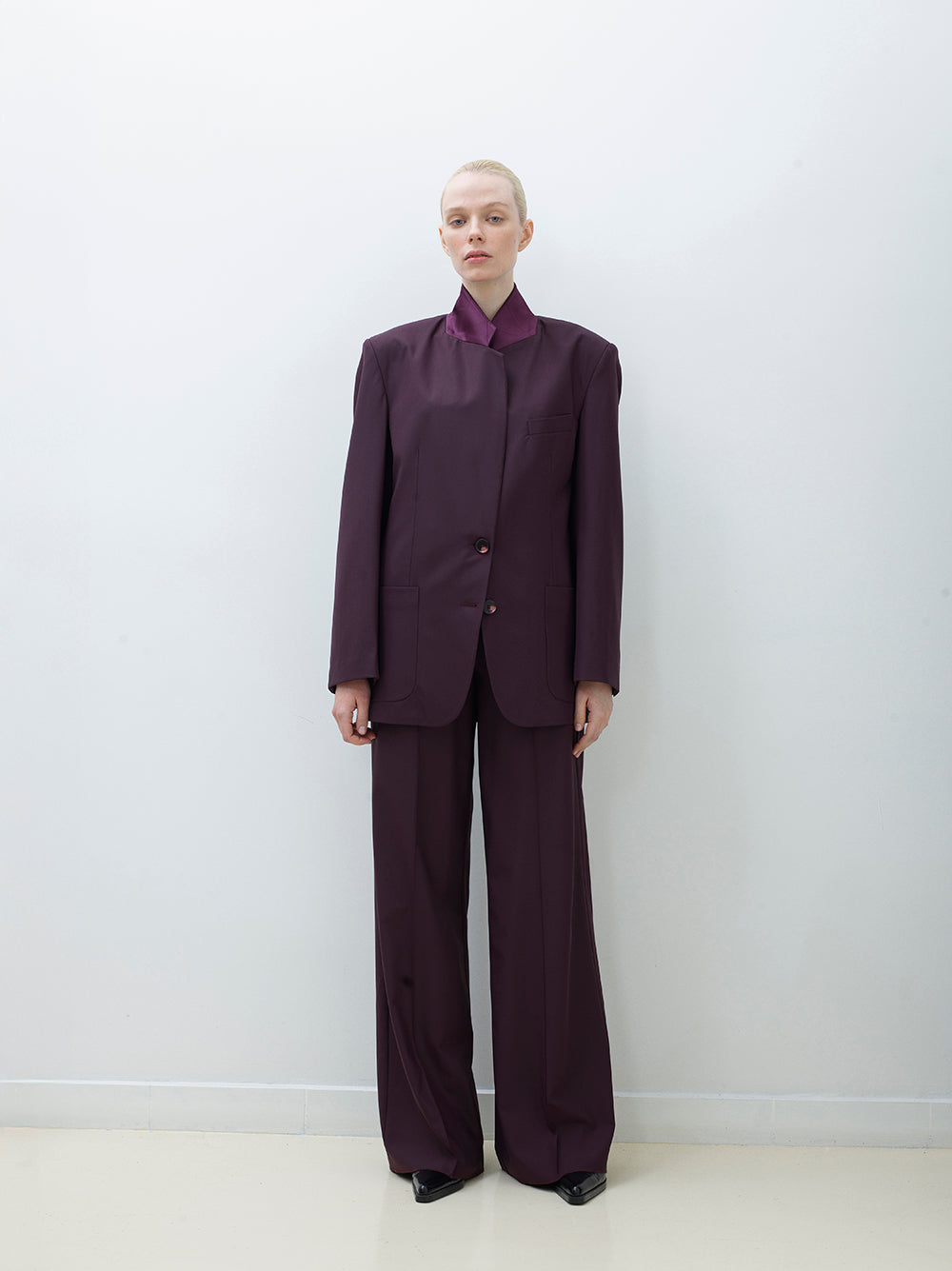 Wool two-button jacket