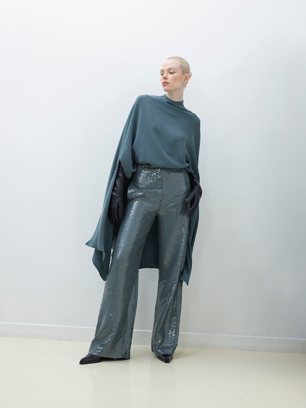 Sequin wide leg pants