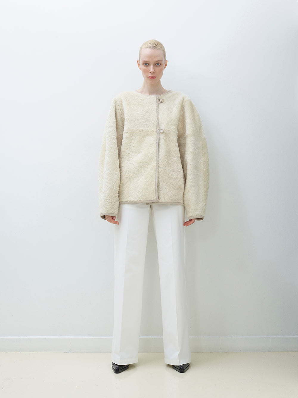 Shearling reversible jacket