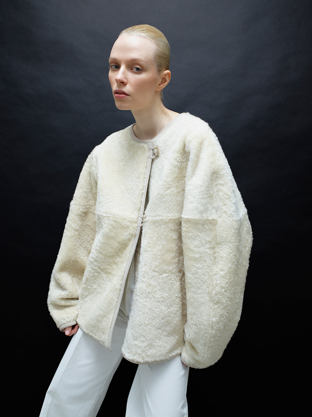 Shearling reversible jacket