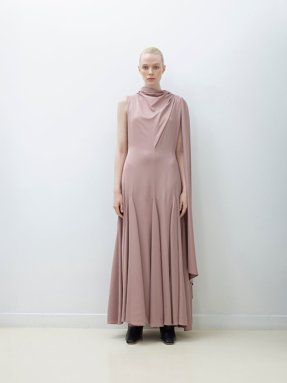 Single cape sleeve maxi dress