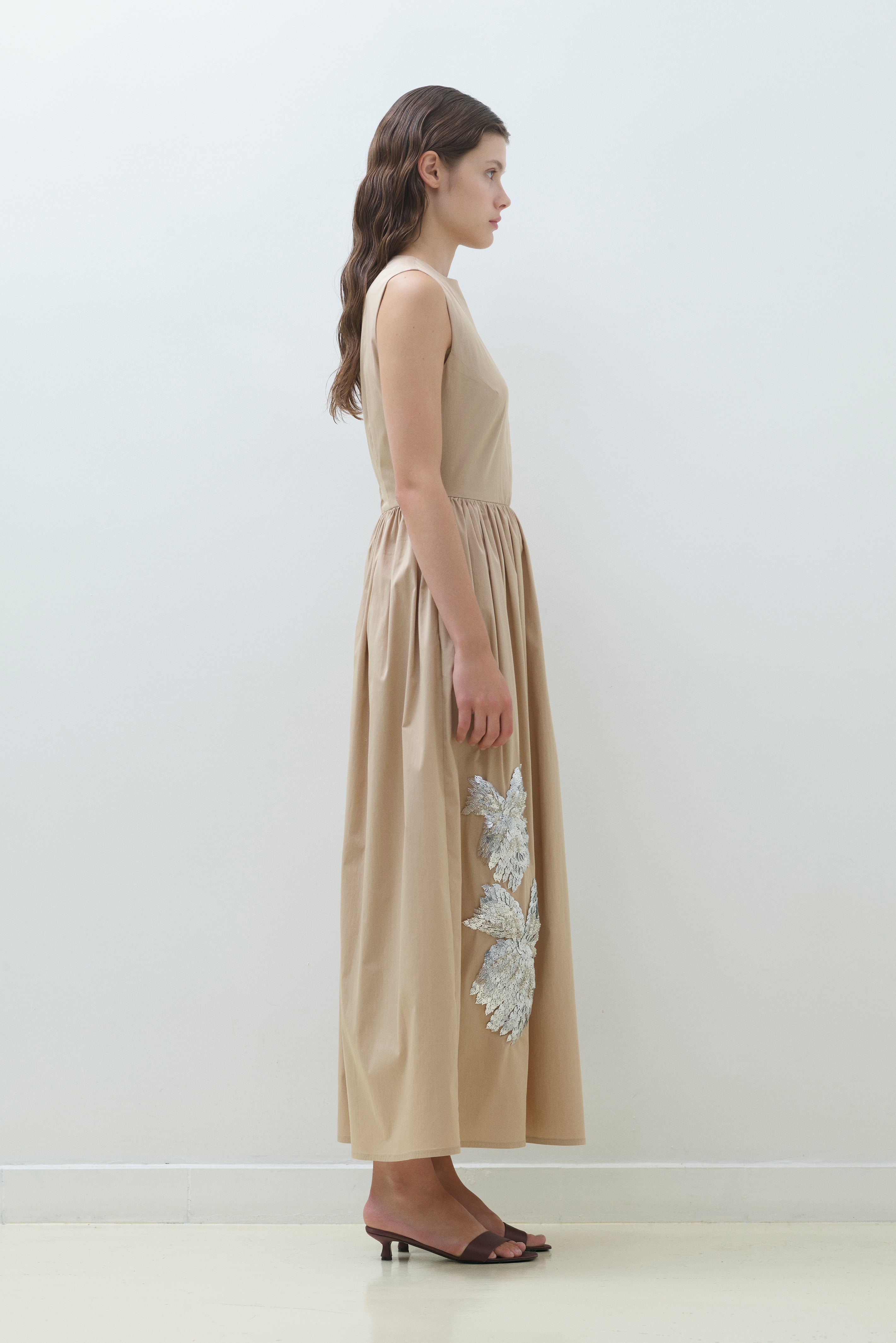 COTTON DRESS WITH HAND EMBROIDERIES