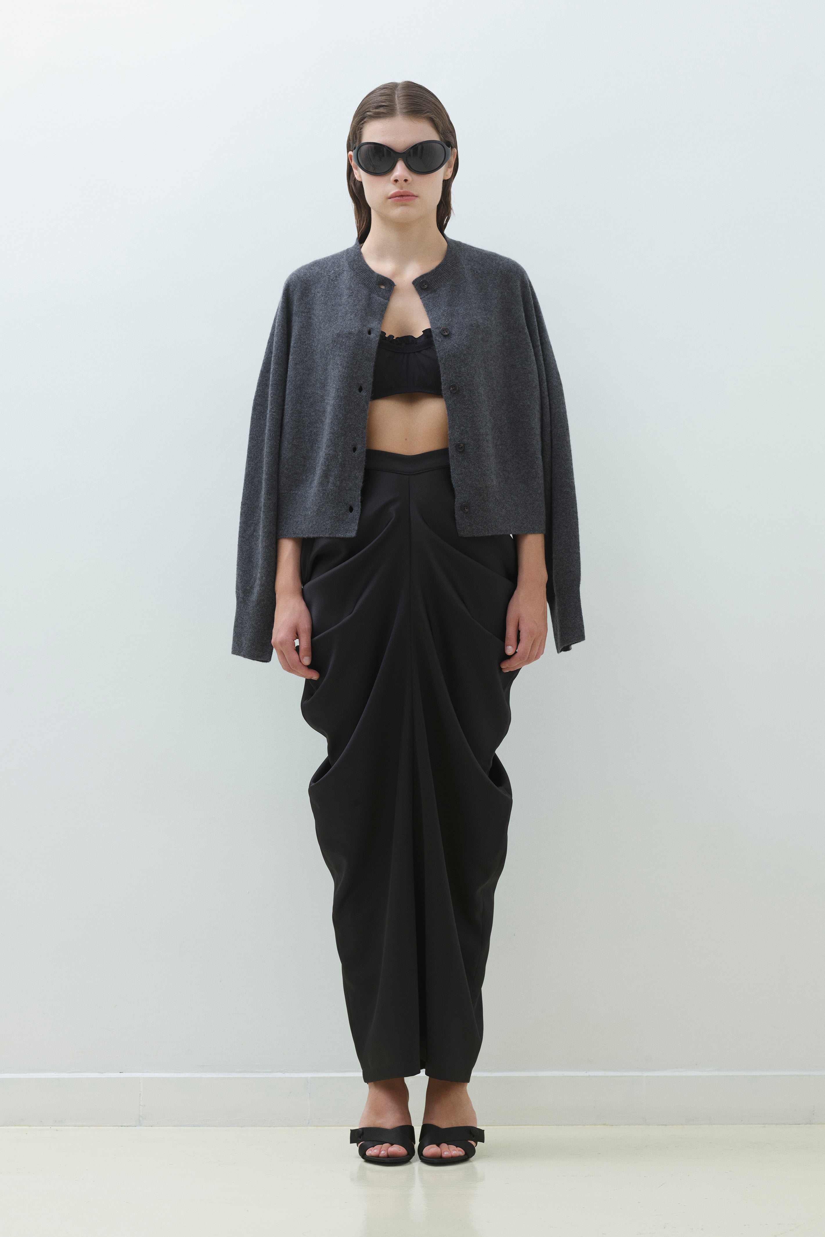 DRAPED MAXI TUBE SKIRT