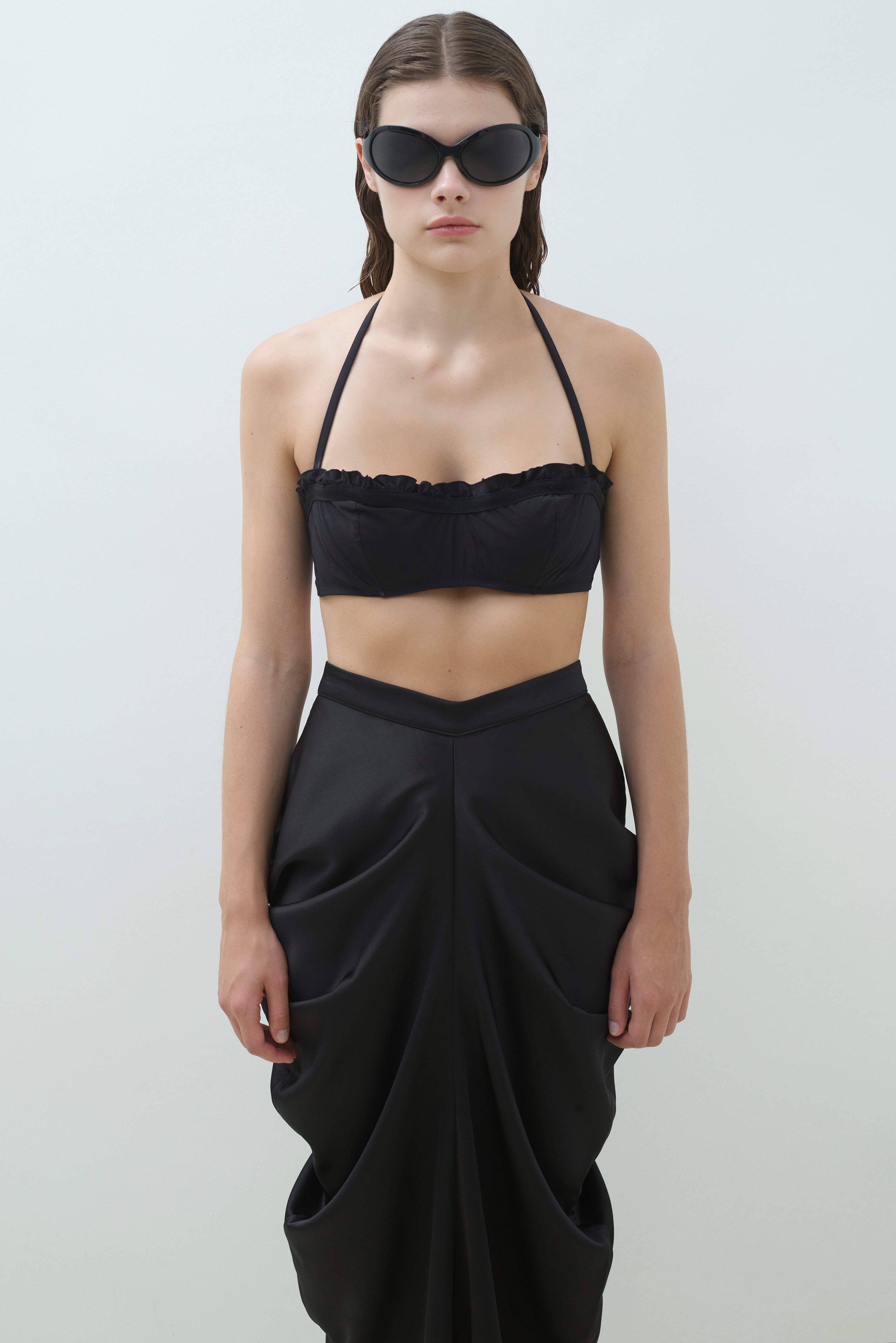 RUFFLED ELASTIC BUSTIER