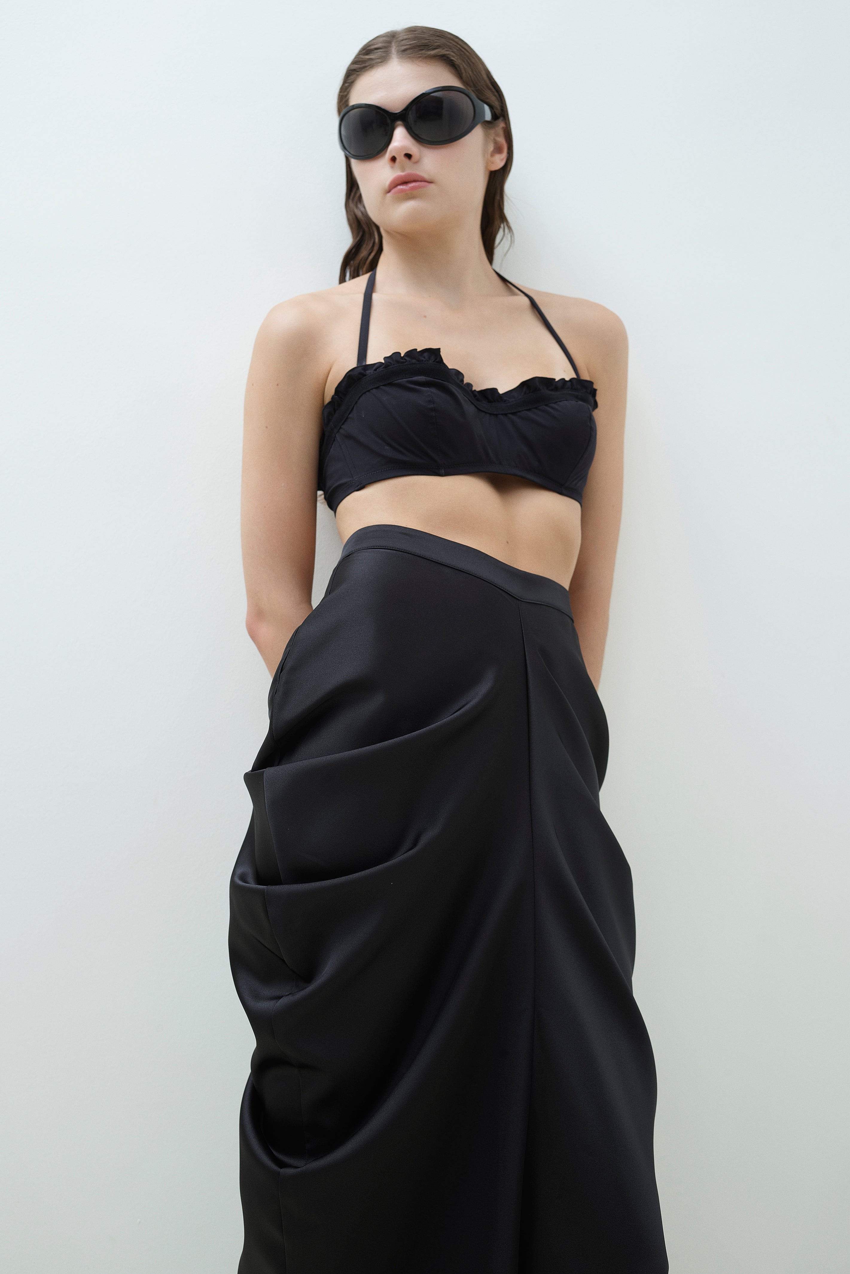 RUFFLED ELASTIC BUSTIER