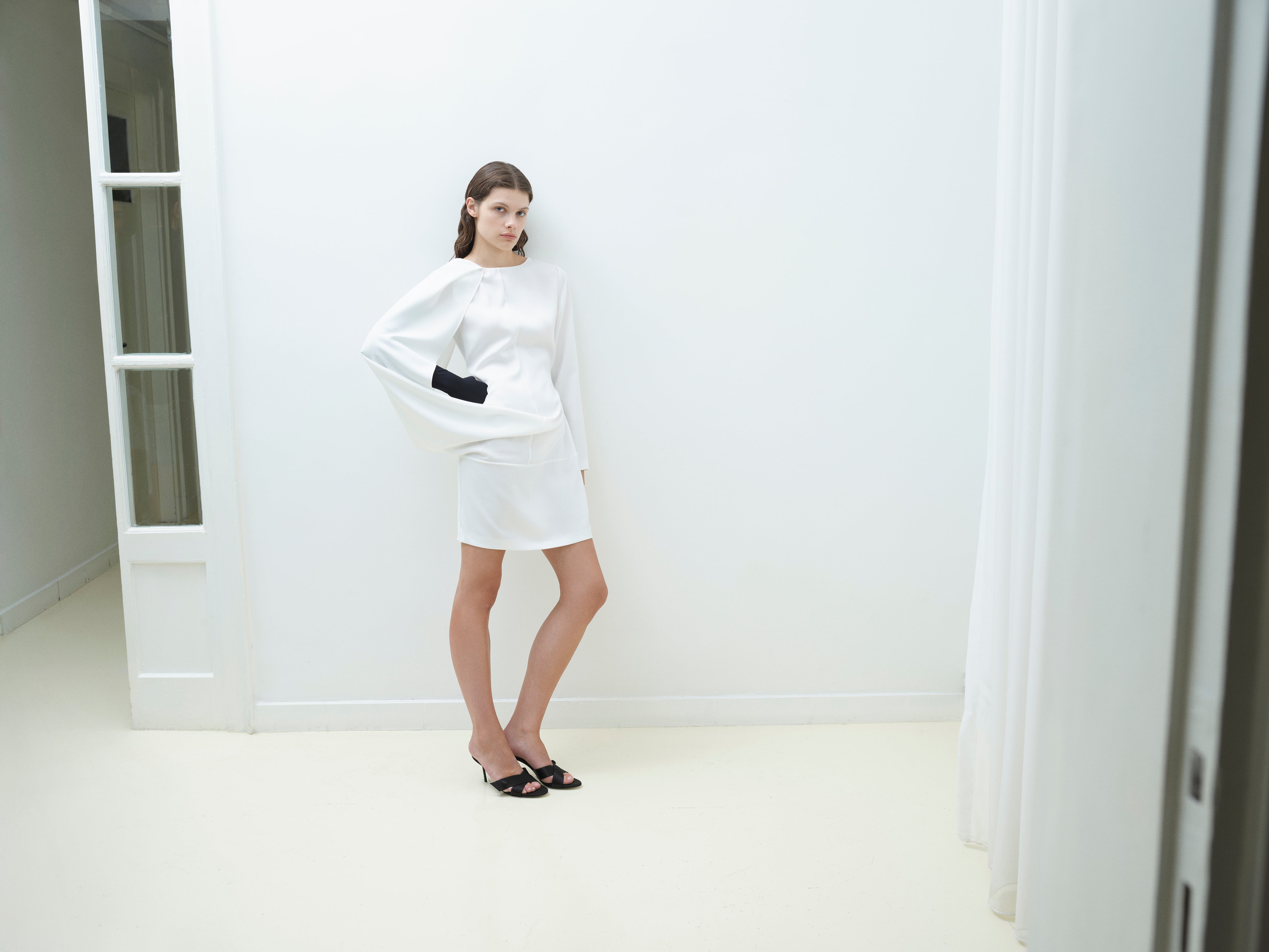 SINGLE ARM CAPE DRESS