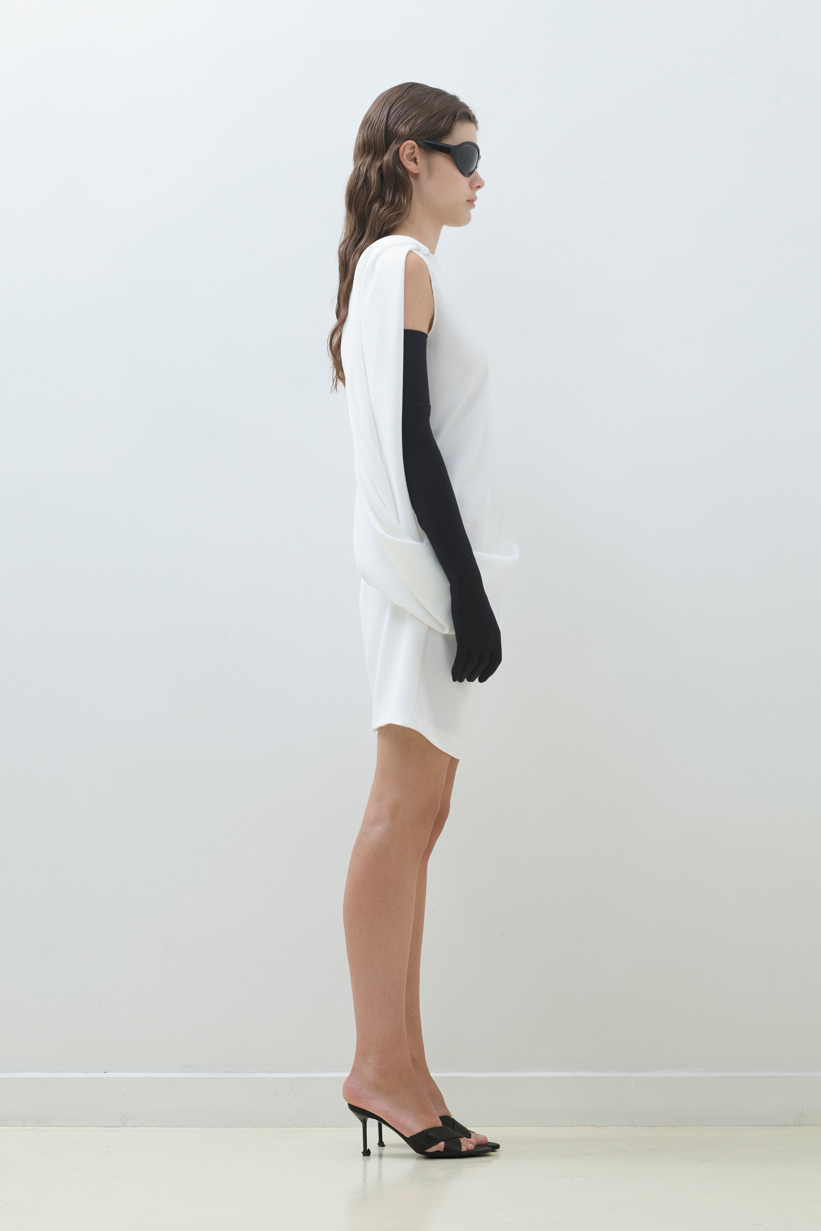 SINGLE ARM CAPE DRESS